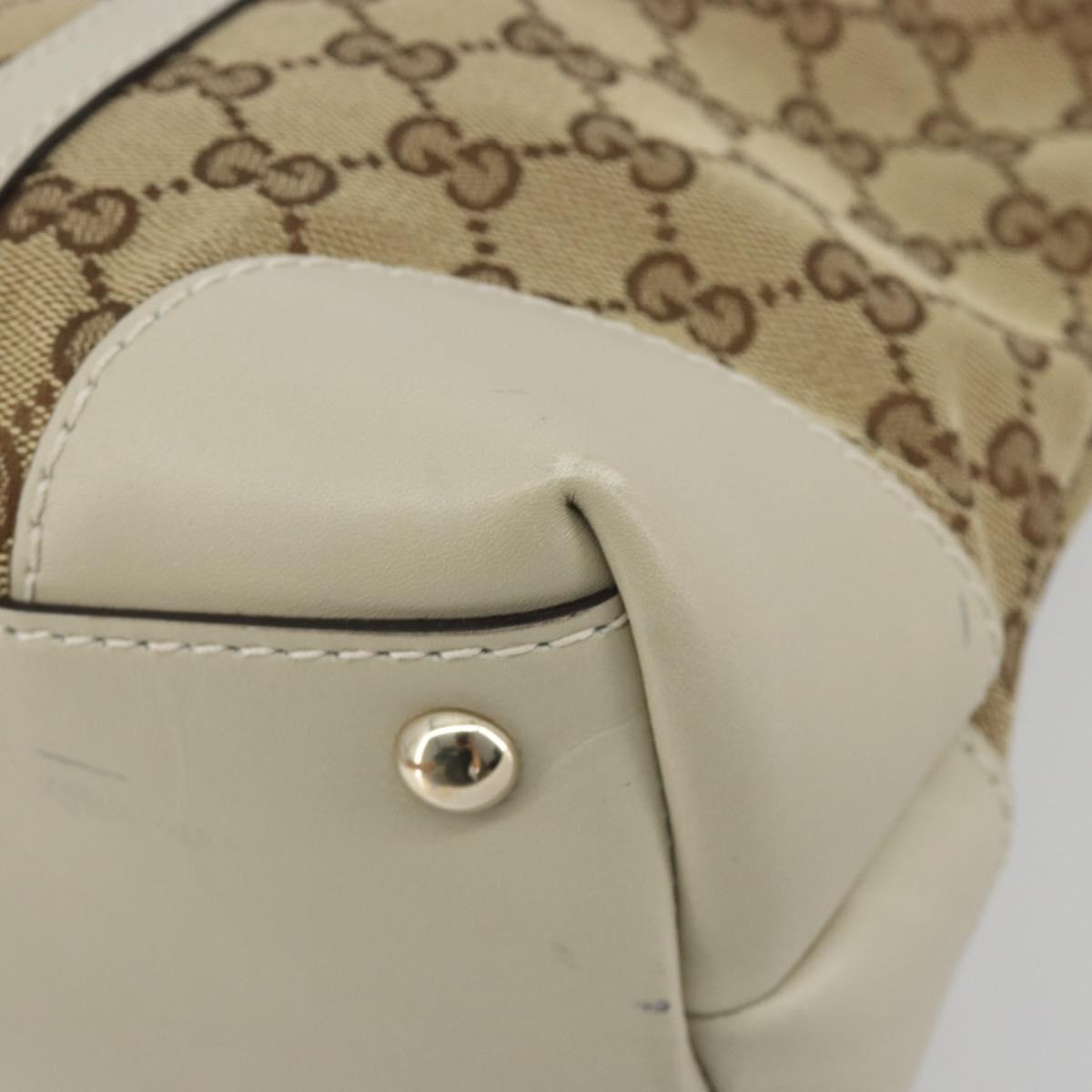 GUCCI GG Canvas Lovely Heart Hand Bag Beige Gold 257069 Auth 192634A