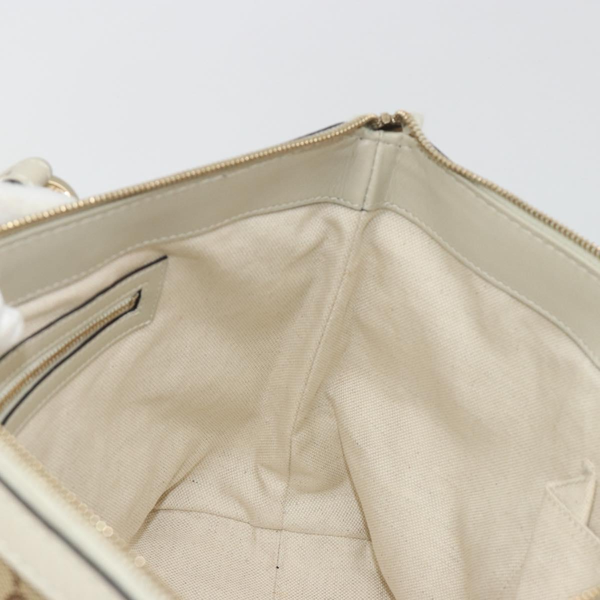 GUCCI GG Canvas Lovely Heart Hand Bag Beige Gold 257069 Auth 192634A