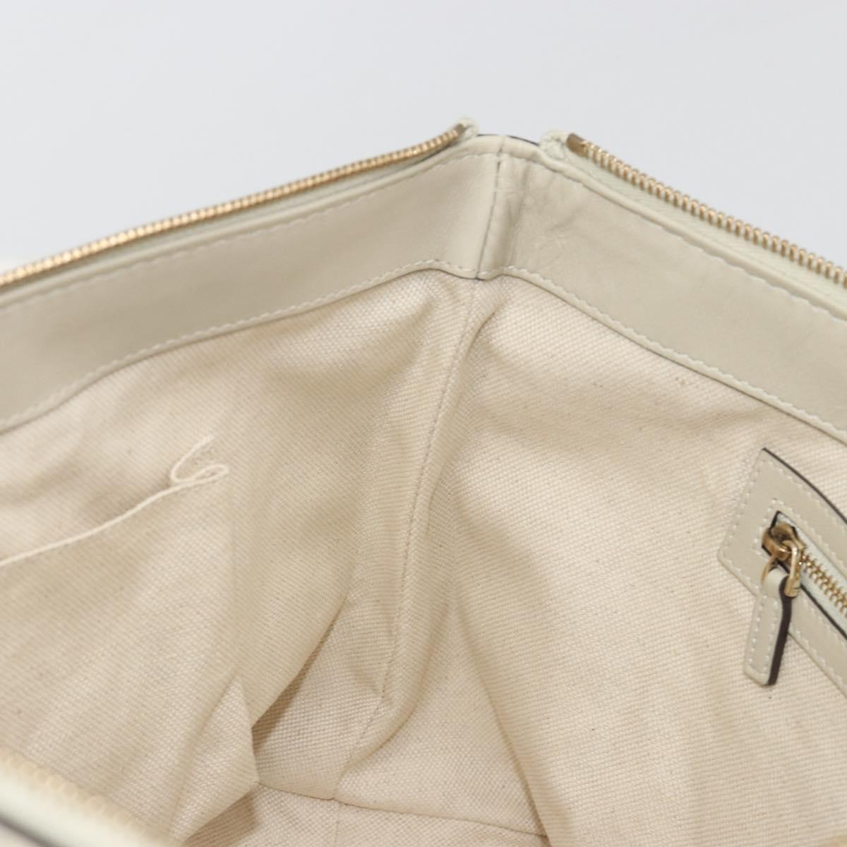 GUCCI GG Canvas Lovely Heart Hand Bag Beige Gold 257069 Auth 192634A