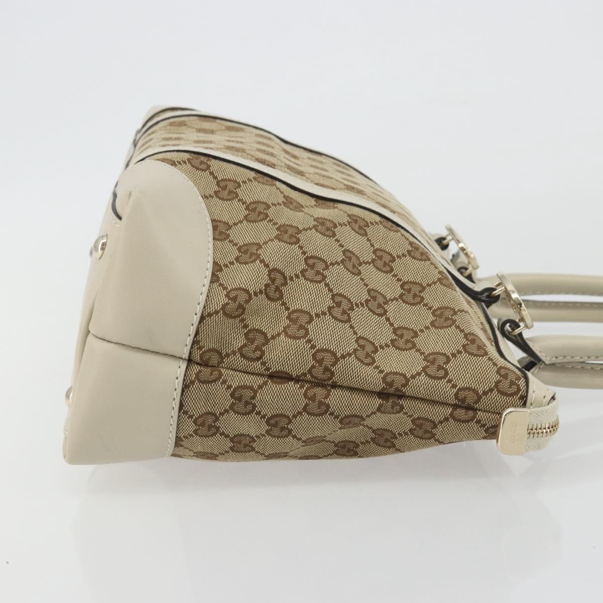 GUCCI GG Canvas Lovely Heart Hand Bag Beige Gold 257069 Auth 192634A