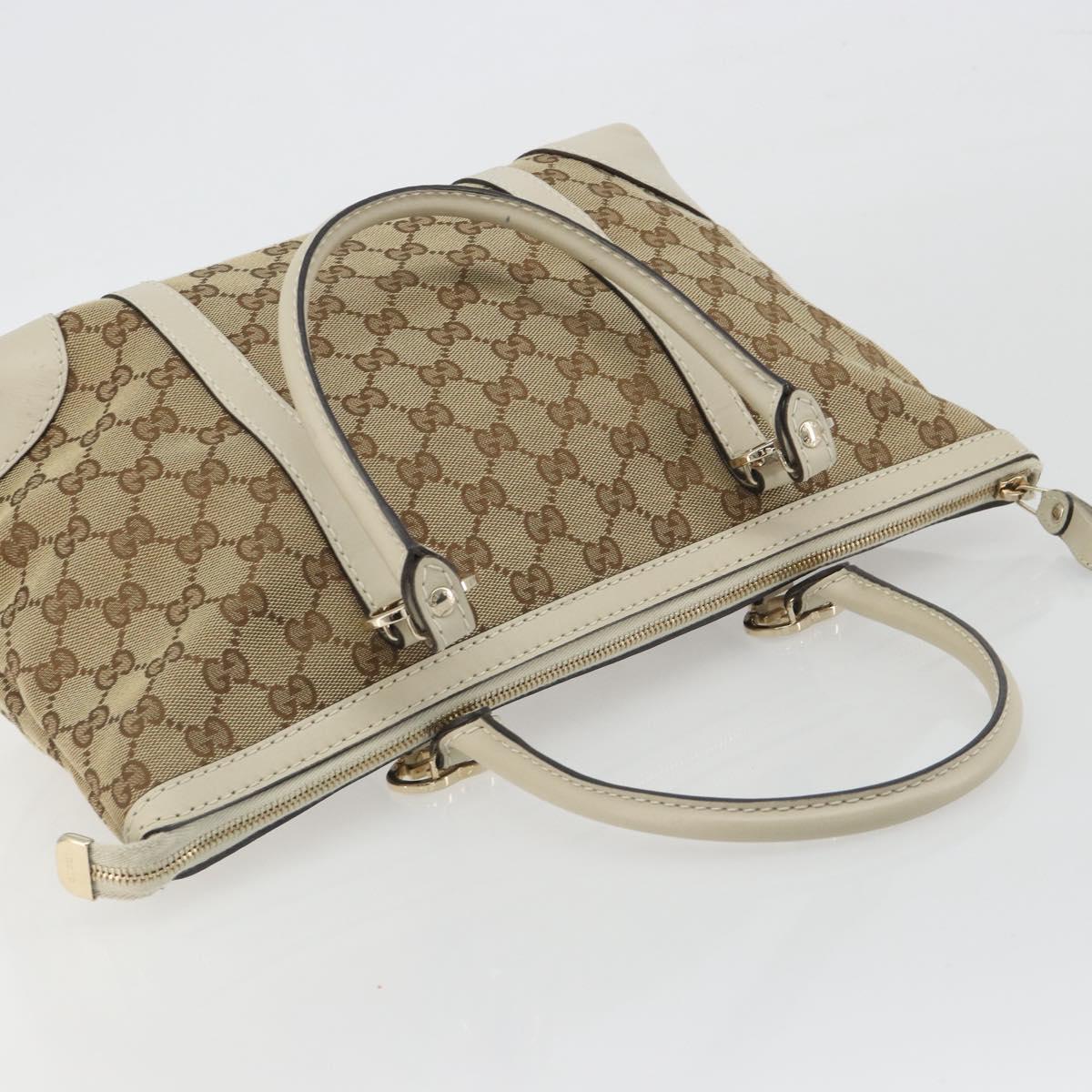 GUCCI GG Canvas Lovely Heart Hand Bag Beige Gold 257069 Auth 192634A