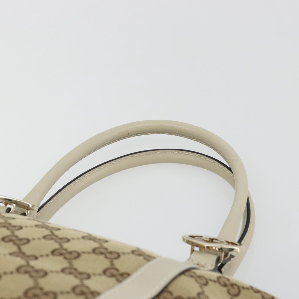 GUCCI GG Canvas Lovely Heart Hand Bag Beige Gold 257069 Auth 192634A