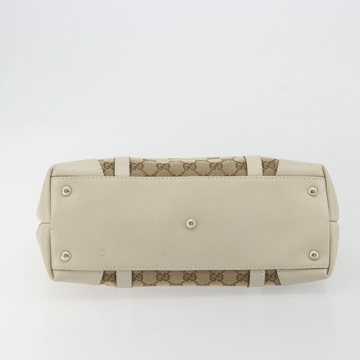 GUCCI GG Canvas Lovely Heart Hand Bag Beige Gold 257069 Auth 192634A