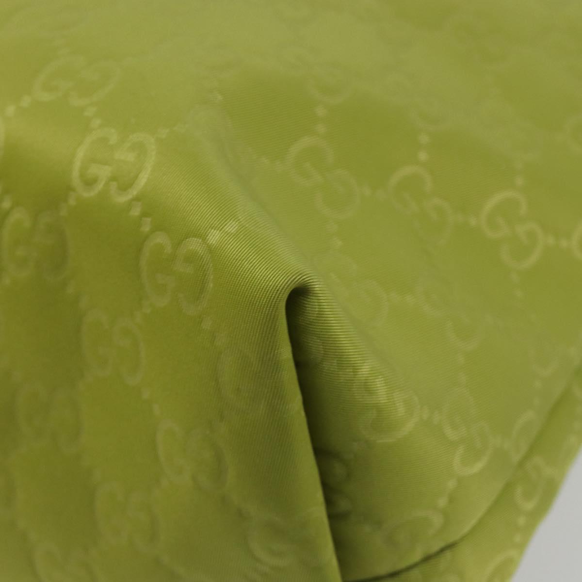 GUCCI GG Canvas Guccissima Tote Bag Nylon Green 295252 Auth 192643