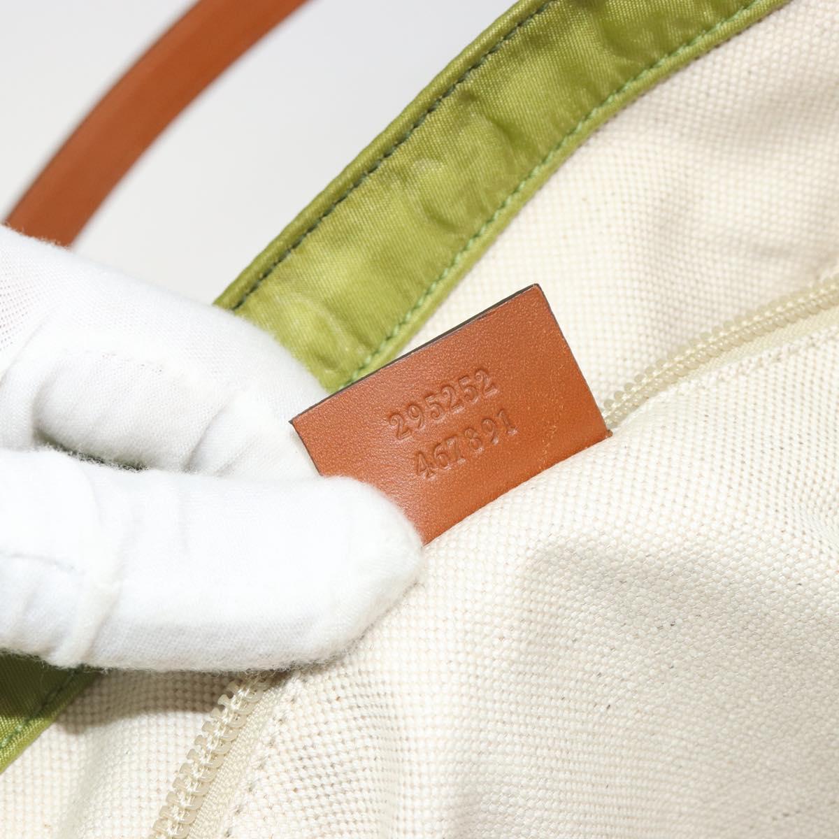 GUCCI GG Canvas Guccissima Tote Bag Nylon Green 295252 Auth 192643