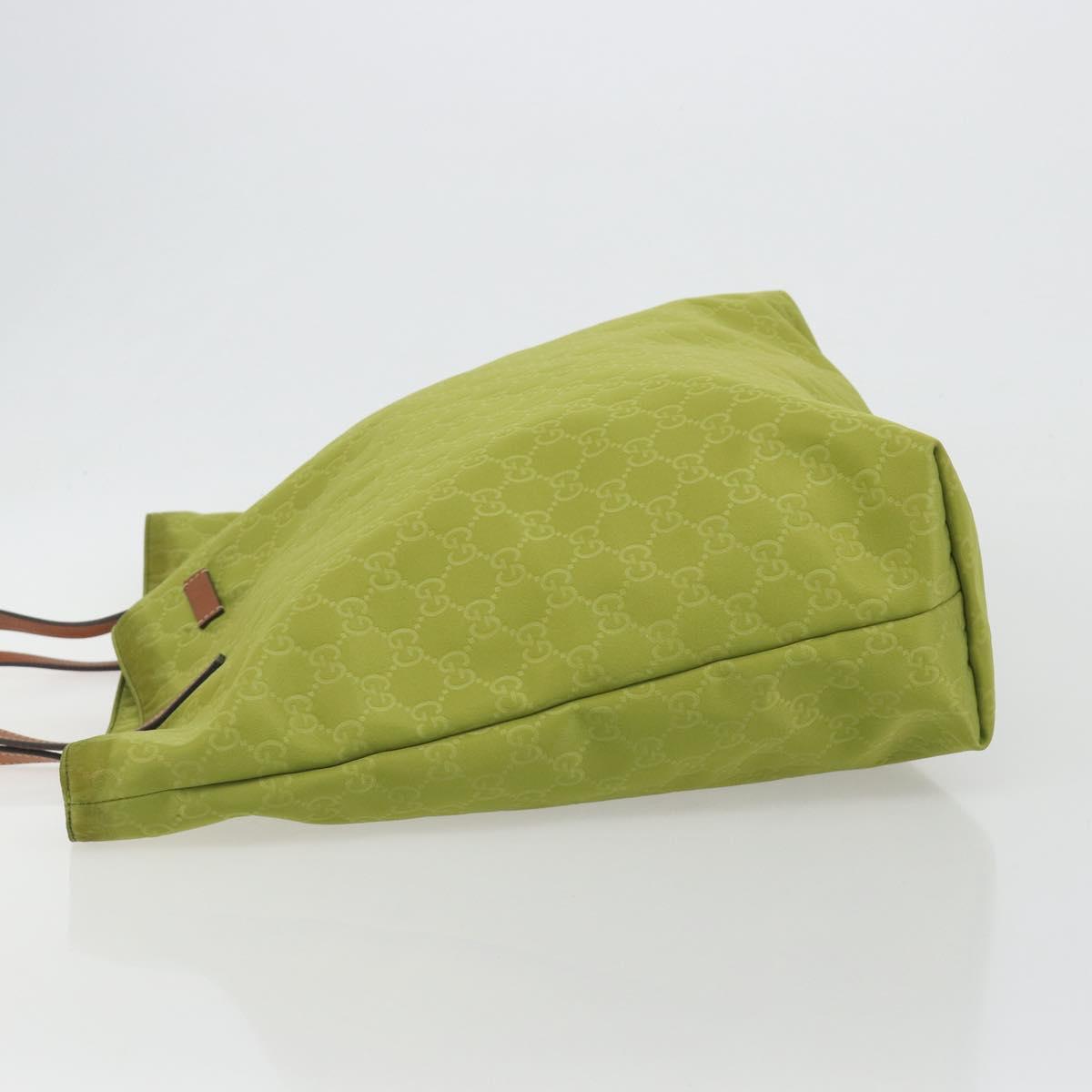 GUCCI GG Canvas Guccissima Tote Bag Nylon Green 295252 Auth 192643