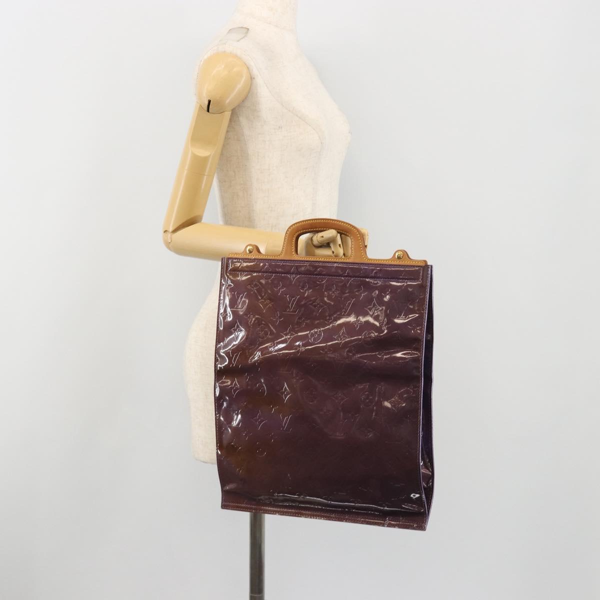LOUIS VUITTON Monogram Vernis Stanton Tote Bag Purple Viole M91079 Auth 192648