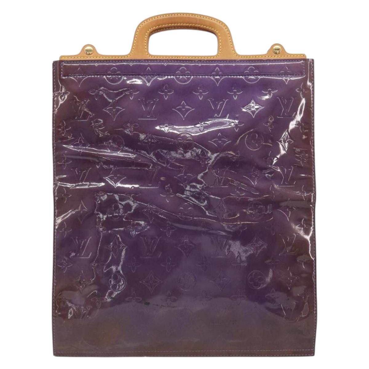 LOUIS VUITTON Monogram Vernis Stanton Tote Bag Purple Viole M91079 Auth 192648