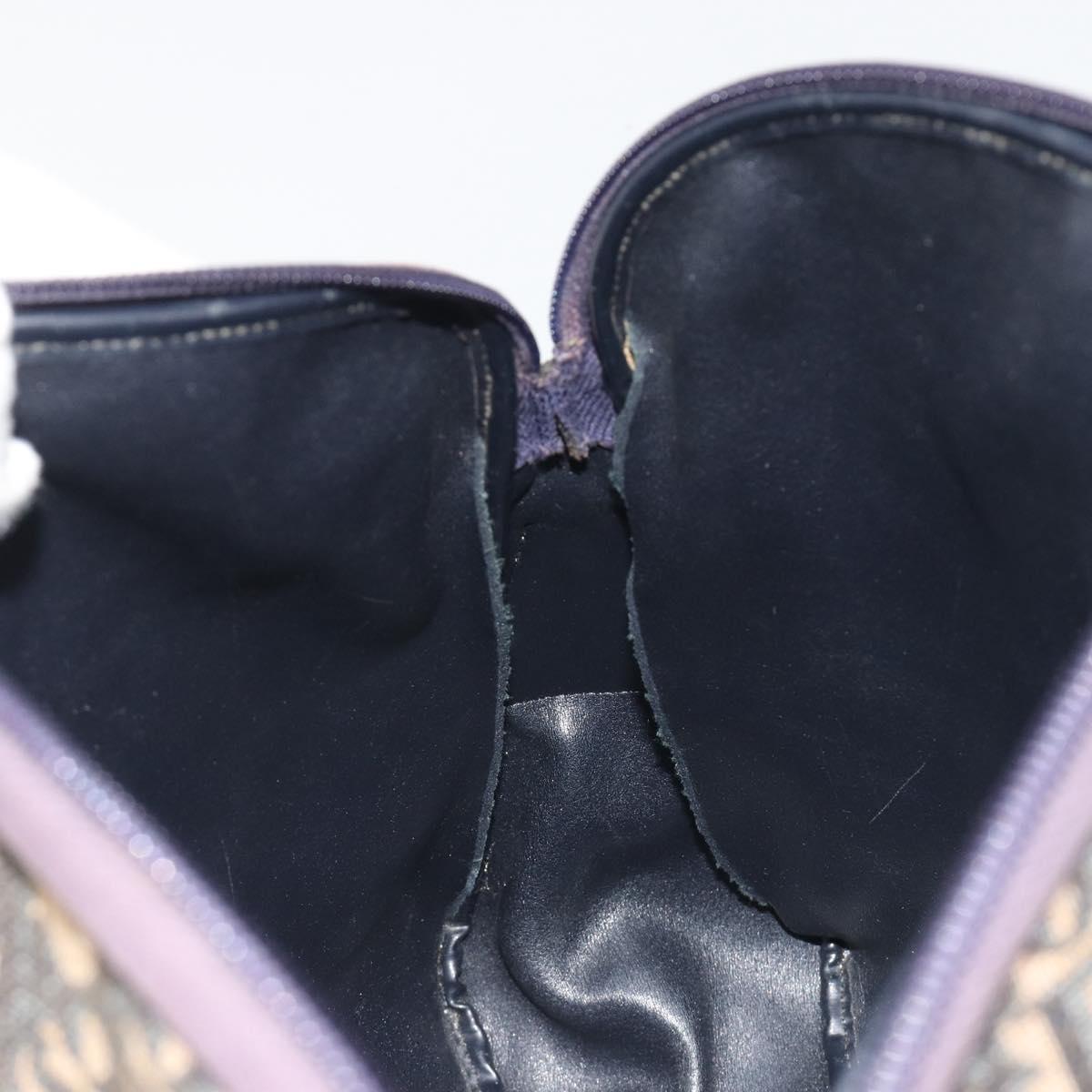 Christian Dior Trotter Canvas Shoulder Bag Navy Gold Auth 192650