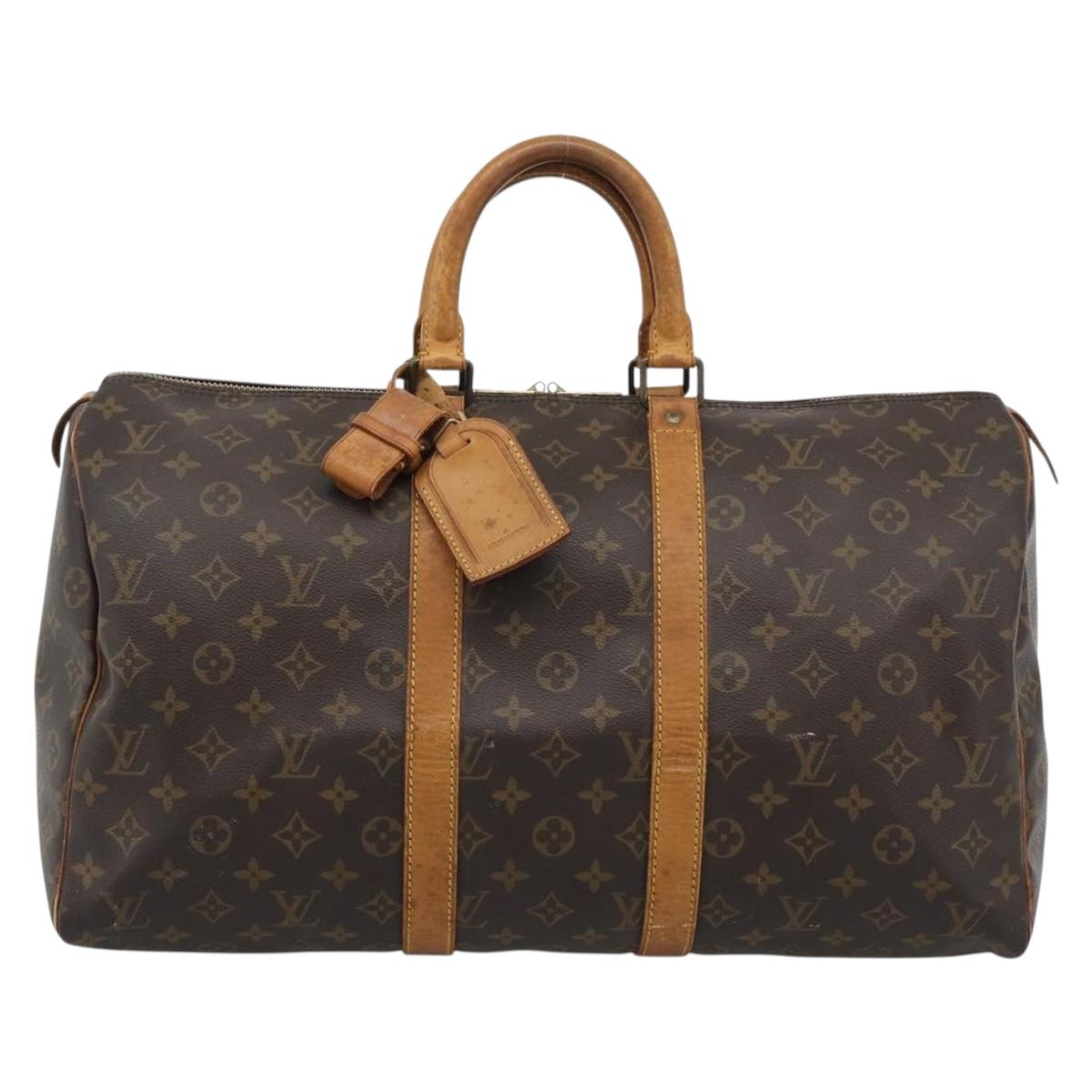 LOUIS VUITTON Monogram Keepall 50 Boston Bag M41426 LV Auth 192652