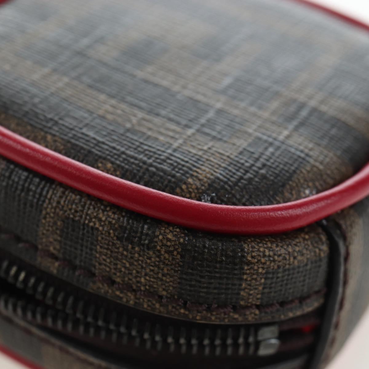 FENDI Zucca Canvas Pouch Brown Black Auth 192655M