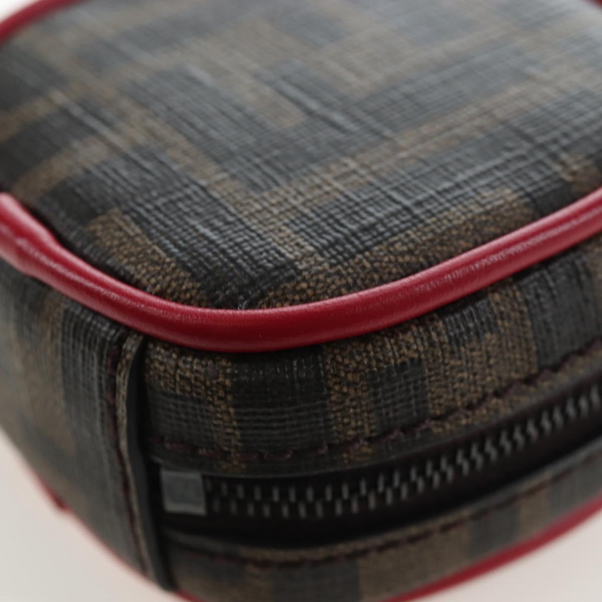 FENDI Zucca Canvas Pouch Brown Black Auth 192655M