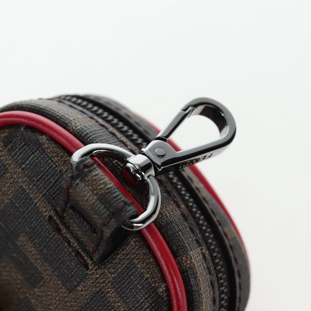 FENDI Zucca Canvas Pouch Brown Black Auth 192655M