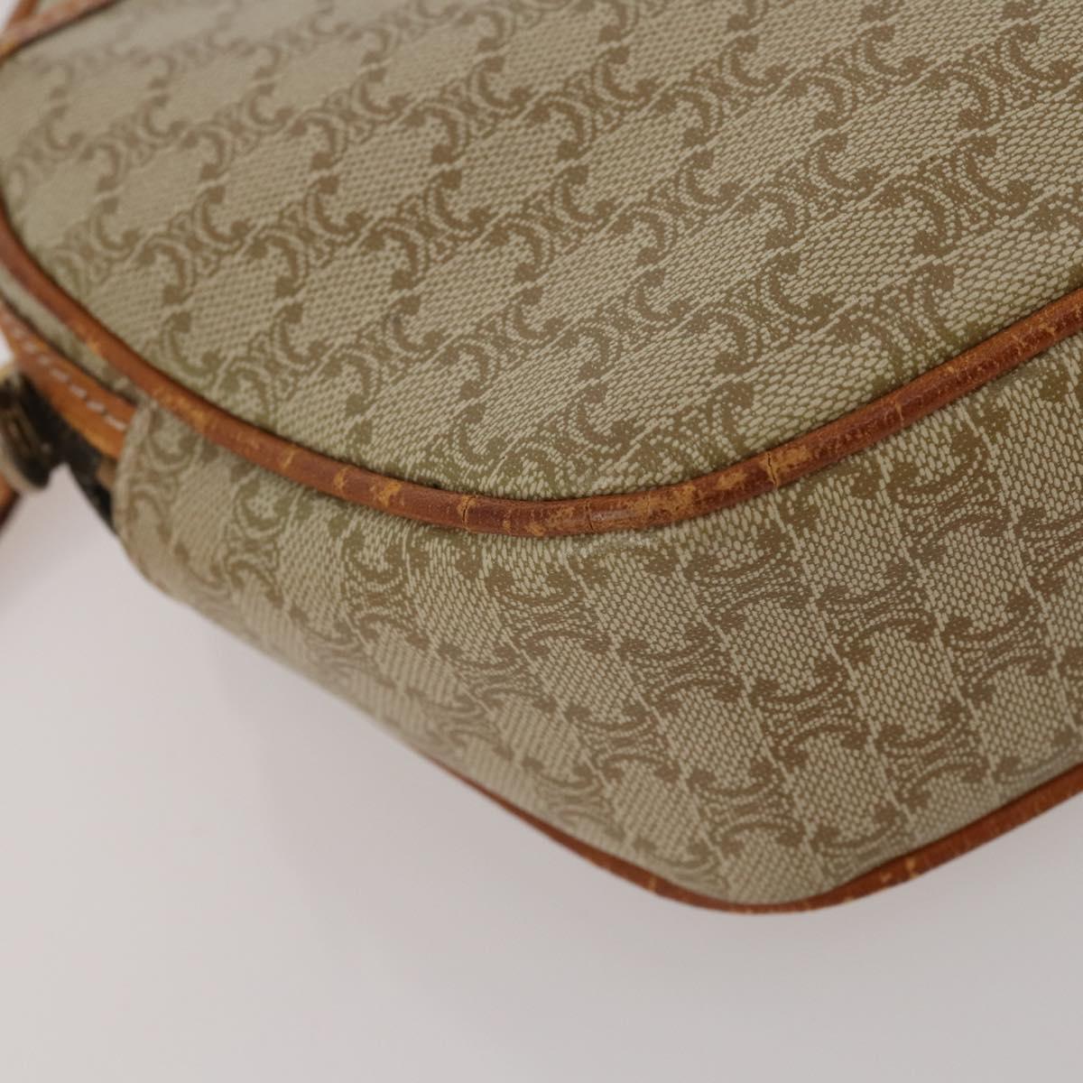 CELINE Macadam Canvas Shoulder Bag PVC Leather 2 Set Beige Auth 192660