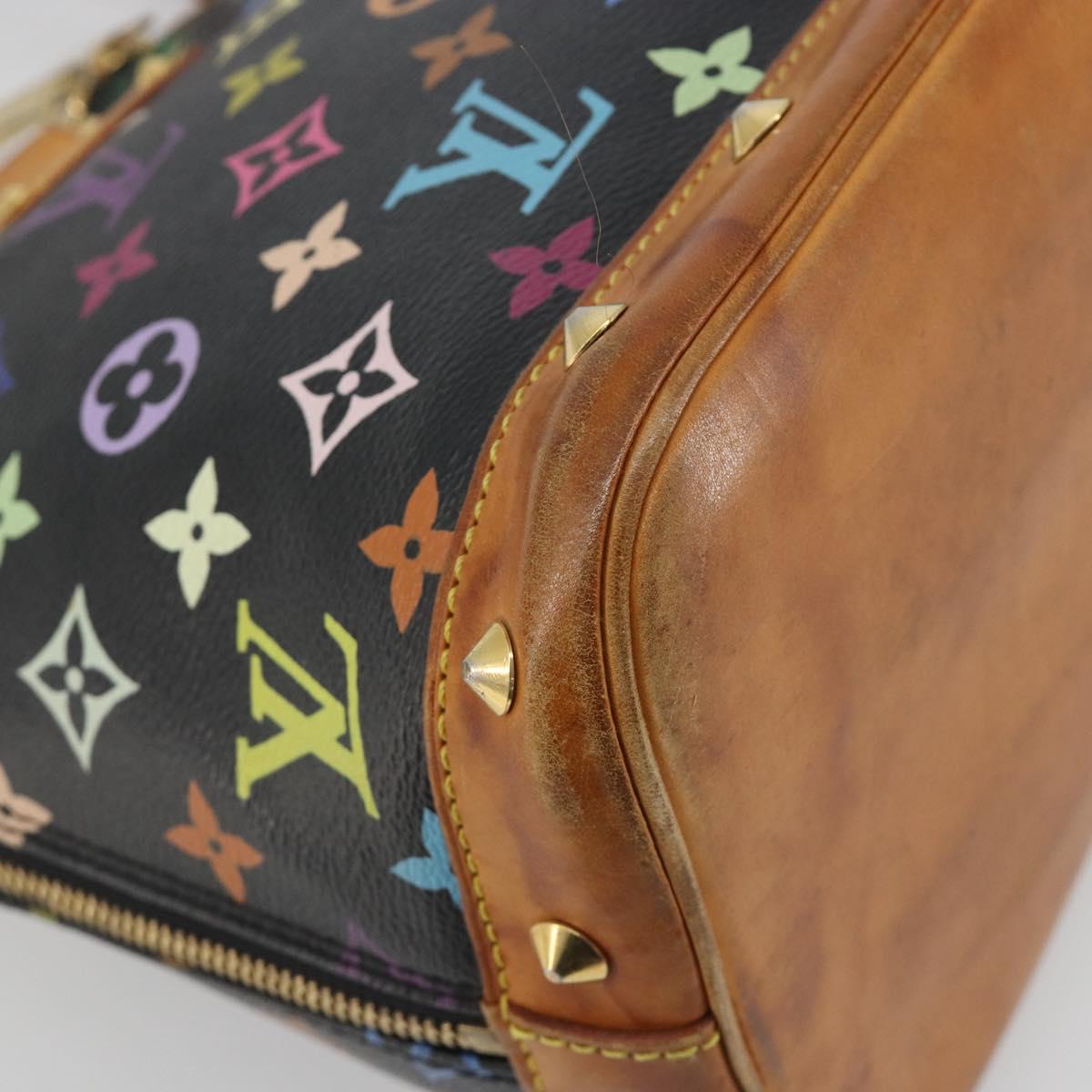 LOUIS VUITTON Monogram Multicolor Alma Hand Bag Black M92646 LV Auth 192662