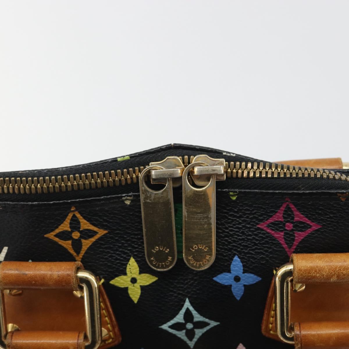 LOUIS VUITTON Monogram Multicolor Alma Hand Bag Black M92646 LV Auth 192662