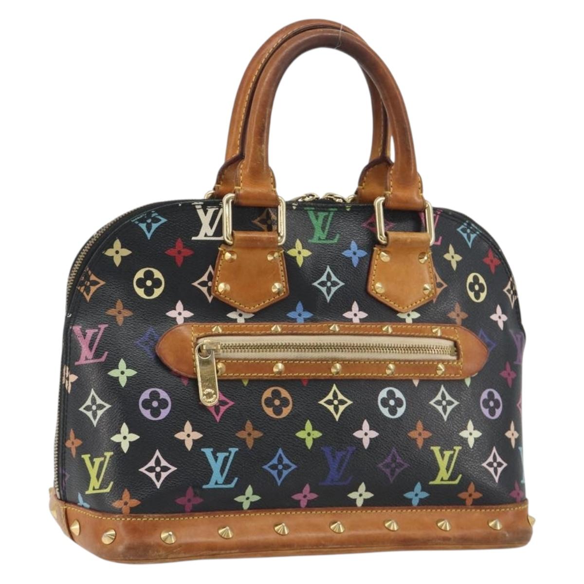 LOUIS VUITTON Monogram Multicolor Alma Hand Bag Black M92646 LV Auth 192662
