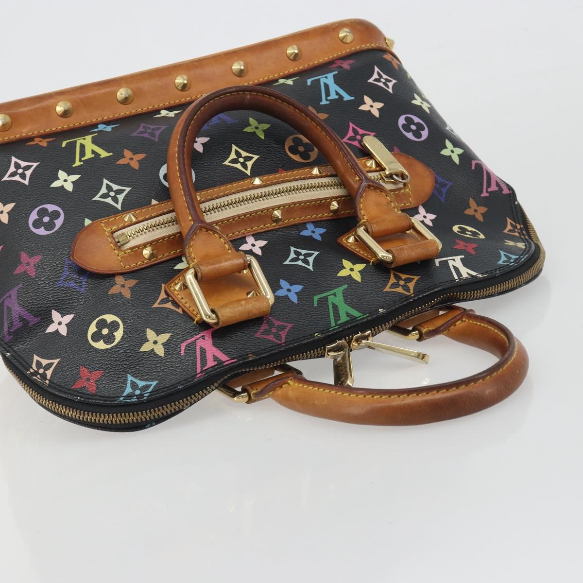 LOUIS VUITTON Monogram Multicolor Alma Hand Bag Black M92646 LV Auth 192662