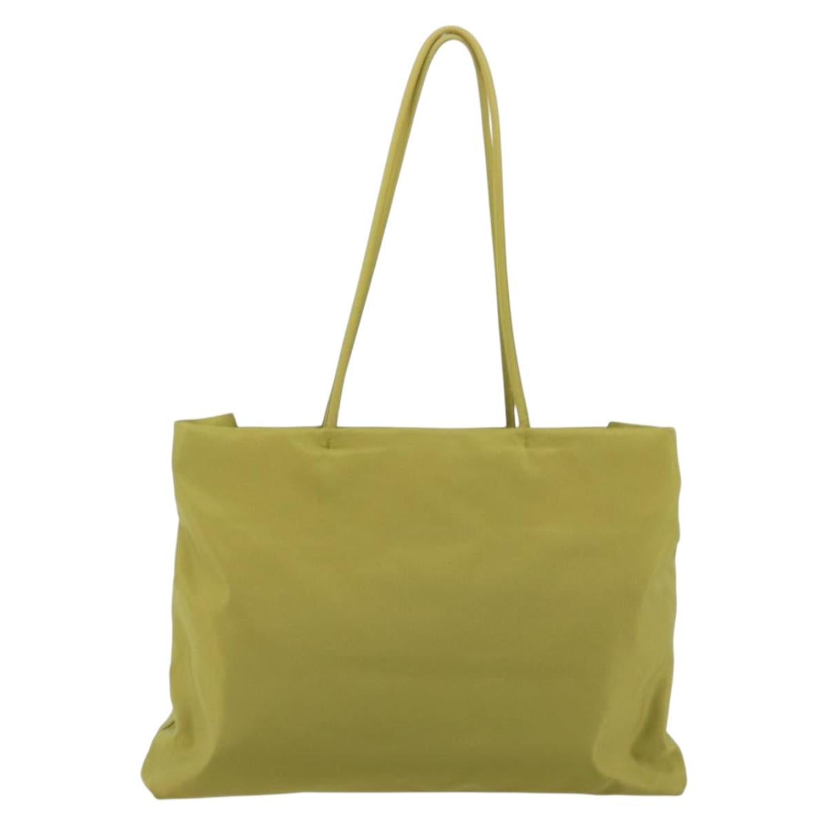 PRADA Tote Bag Nylon Green Silver Auth 192666A