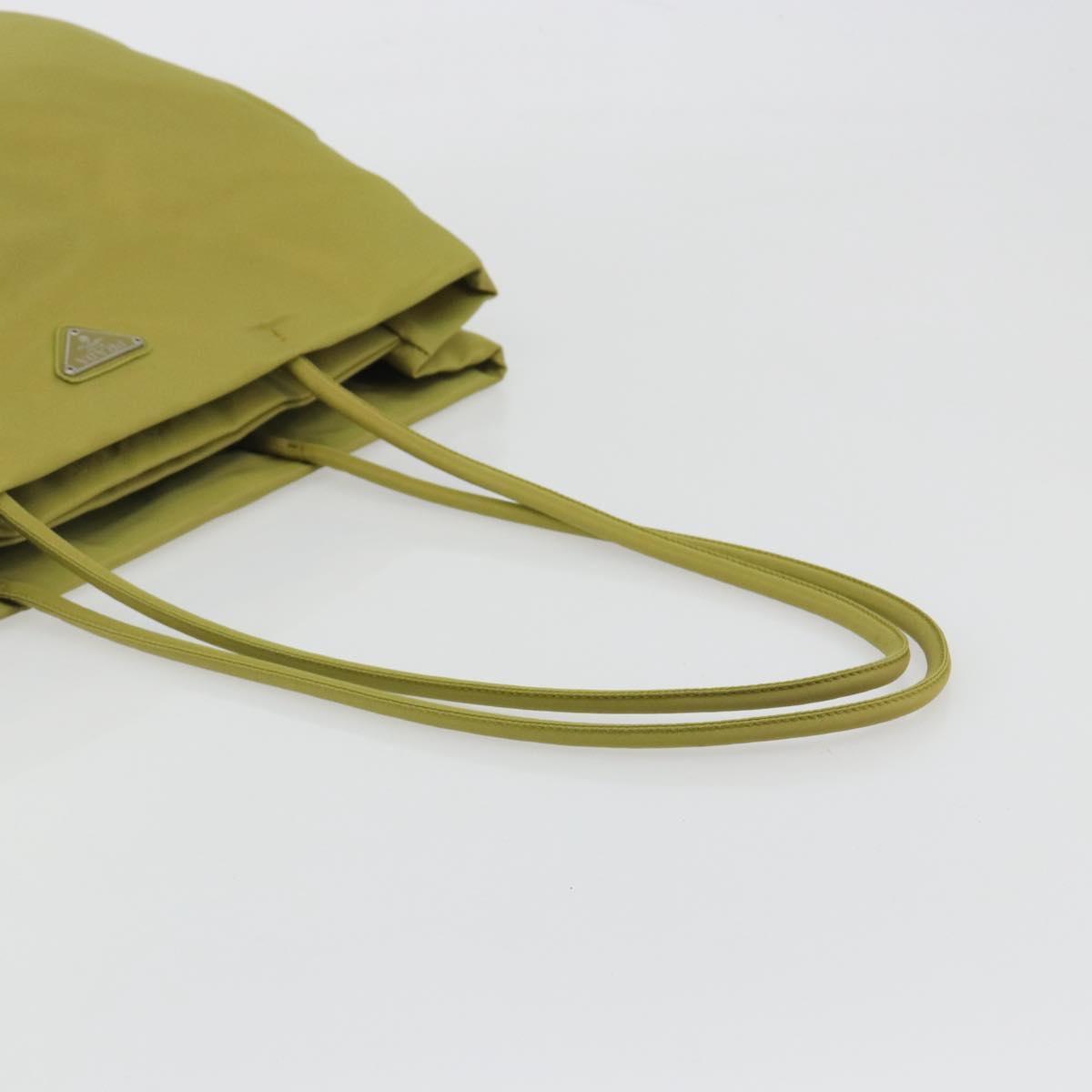 PRADA Tote Bag Nylon Green Silver Auth 192666A