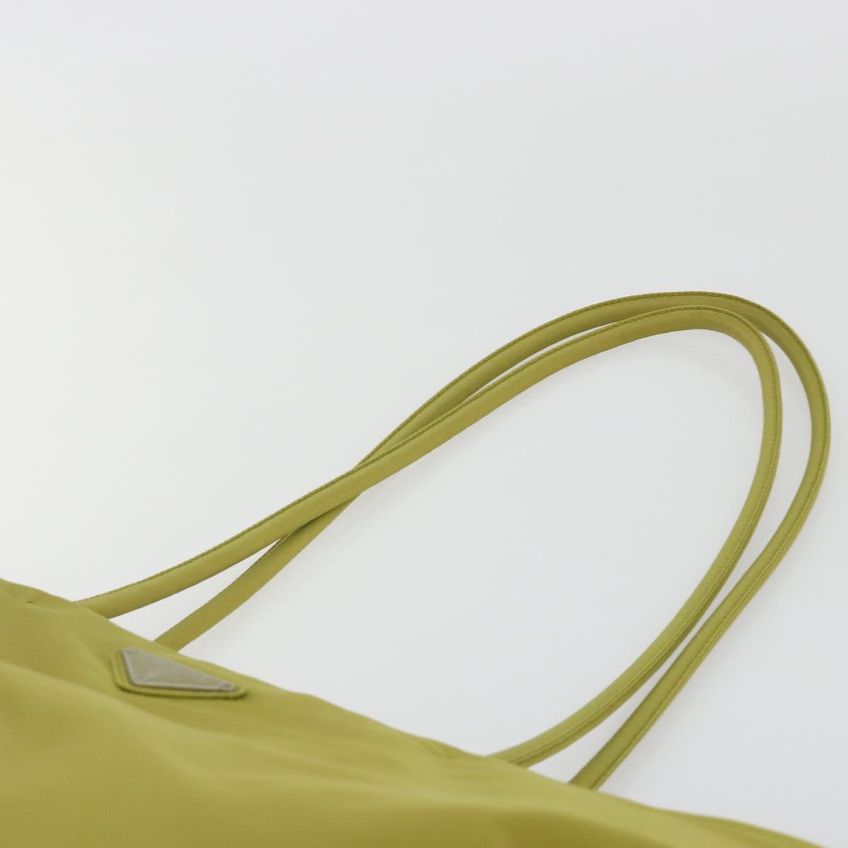 PRADA Tote Bag Nylon Green Silver Auth 192666A