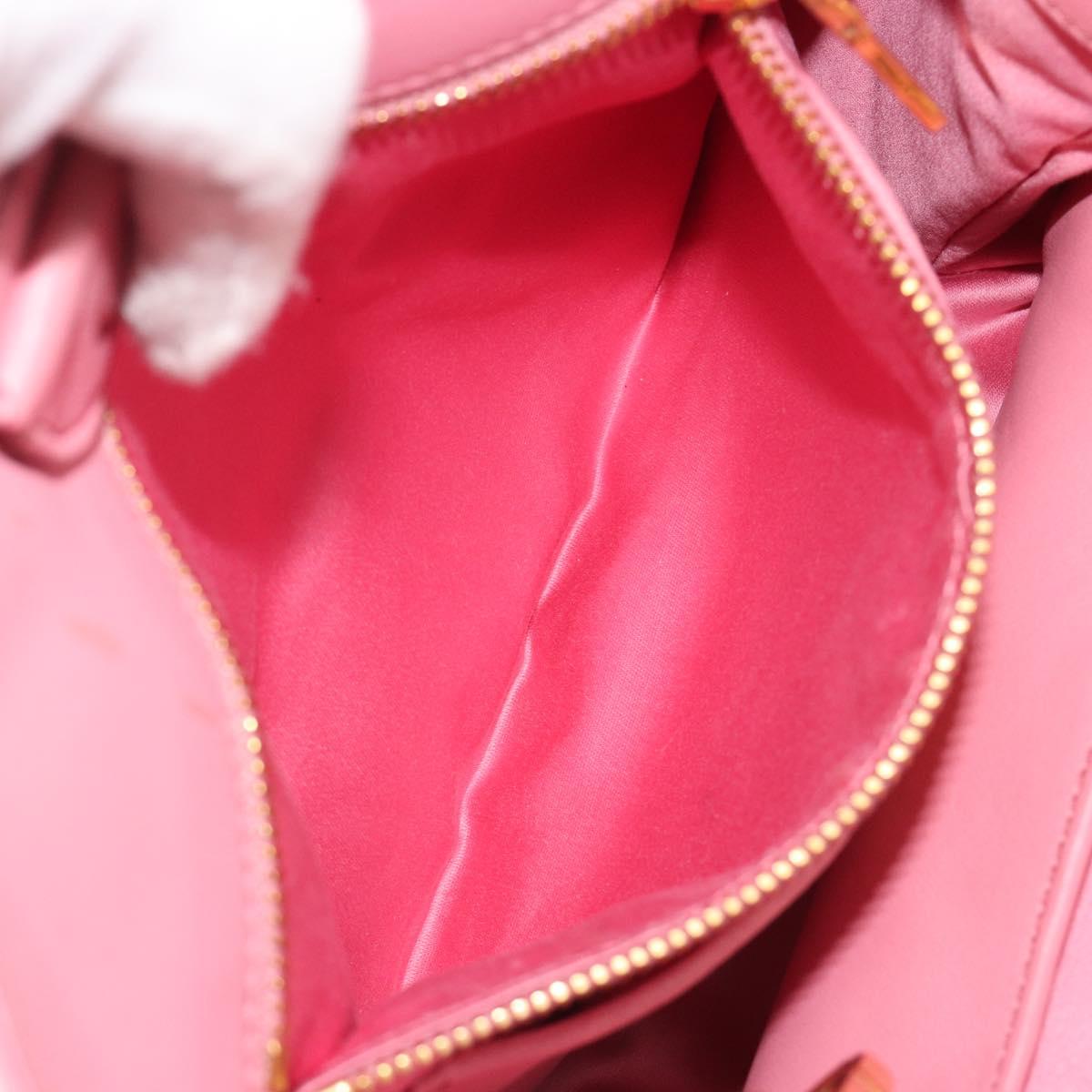 Miu Miu Matelasse Hand Bag Leather 2way Pink Gold Auth 192670A