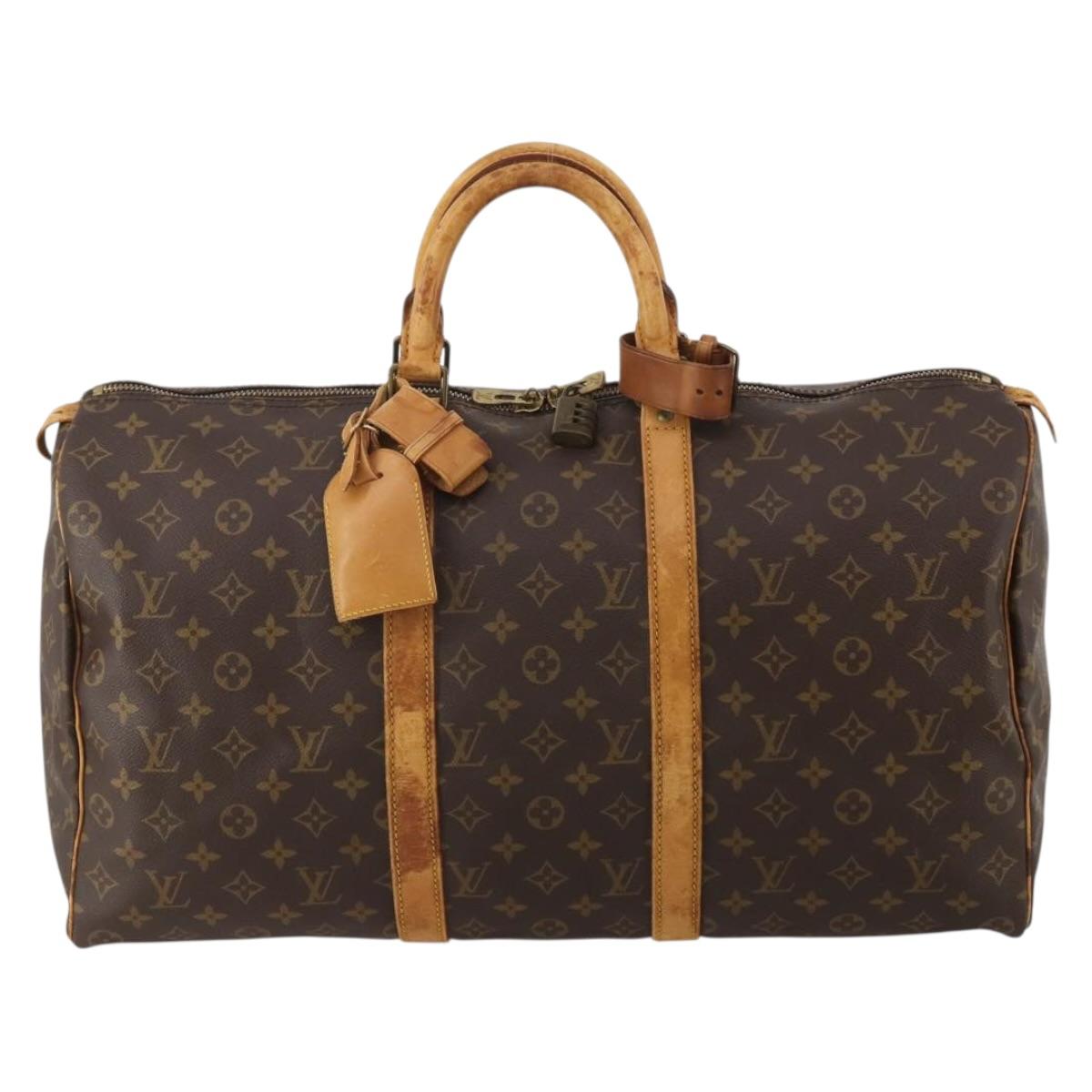 LOUIS VUITTON Monogram Keepall 50 Boston Bag M41426 LV Auth 192676