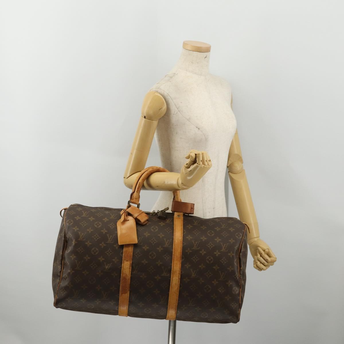 LOUIS VUITTON Monogram Keepall 50 Boston Bag M41426 LV Auth 192676