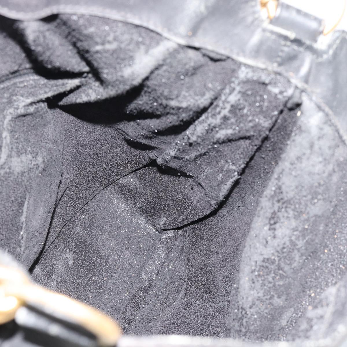 GUCCI Bamboo Shoulder Bag Suede 2way Black Gold 001 1577 Auth 192682