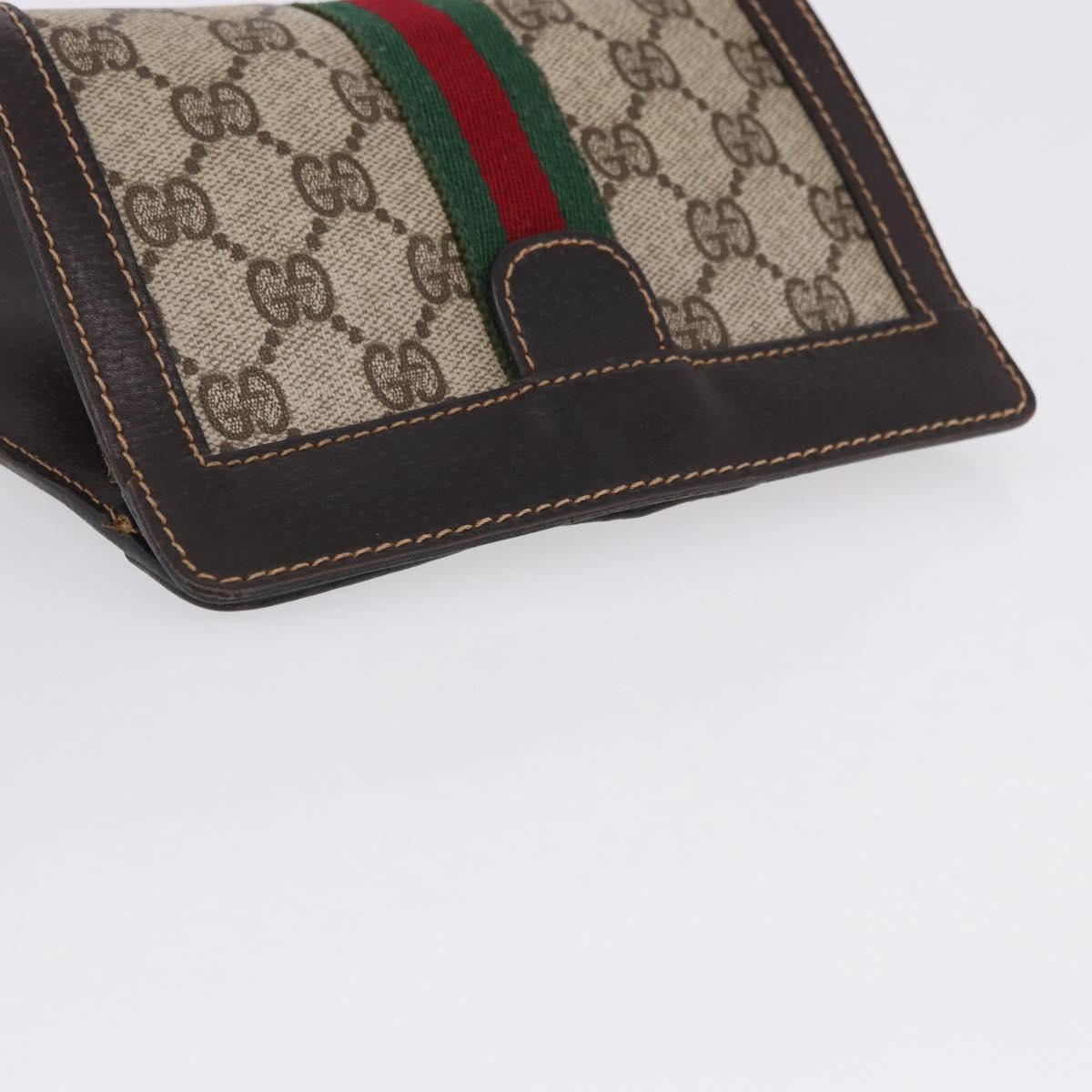 GUCCI GG Supreme Web Sherry Line Clutch Bag PVC Suede 2 Set Beige Auth 192683