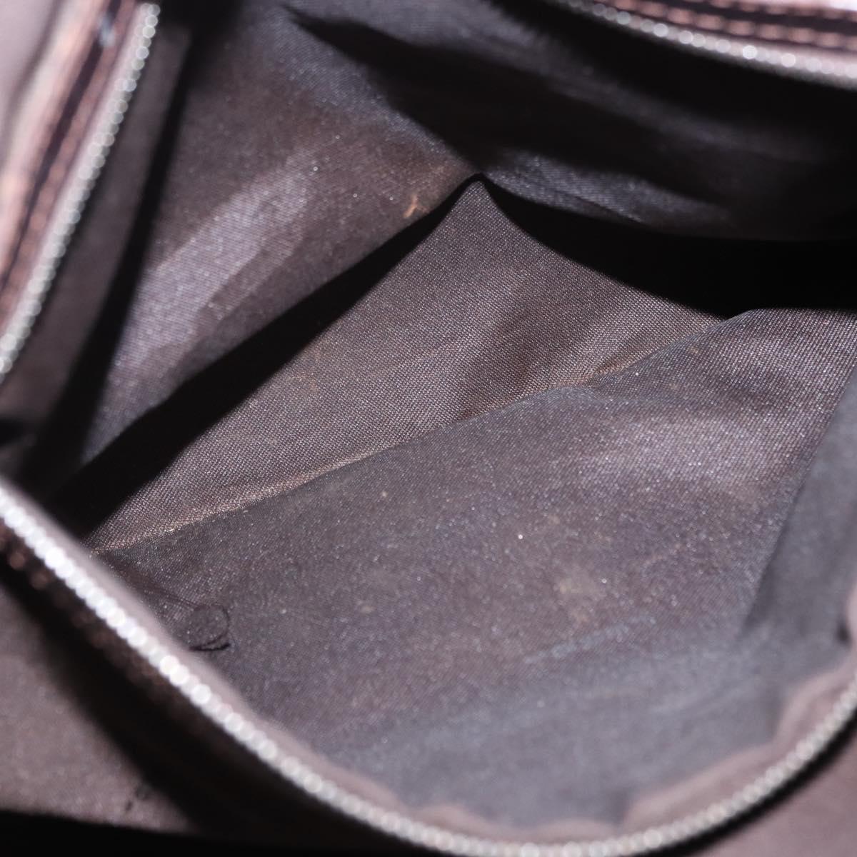 FENDI Zucca Canvas Hand Bag Brown Silver Auth 192690A