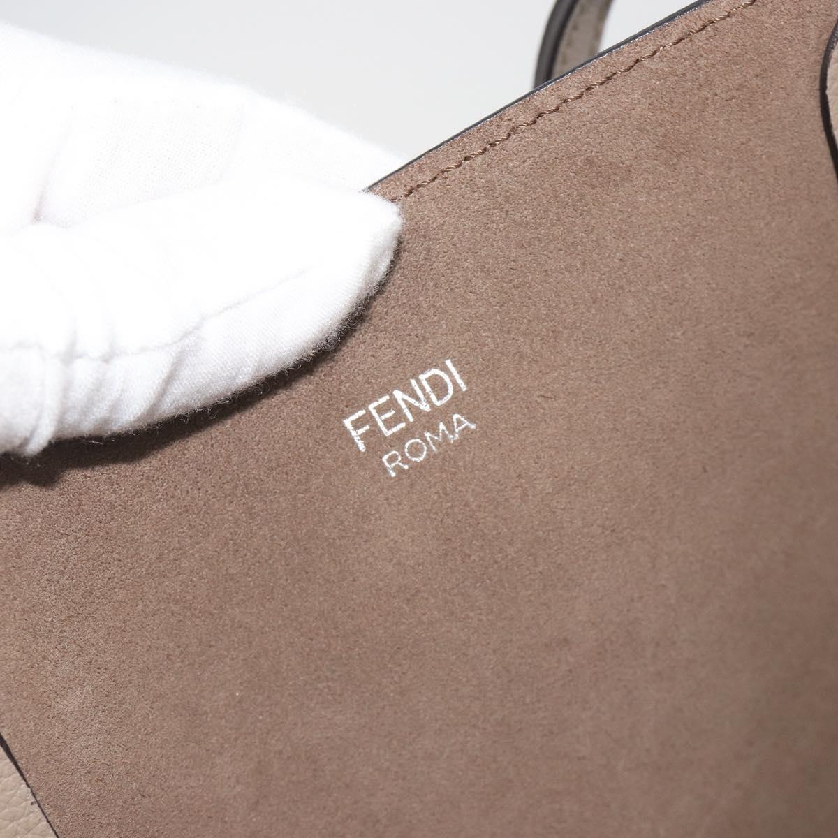 FENDI F's Tote Bag Leather Gray 8BH348 Auth 192696A