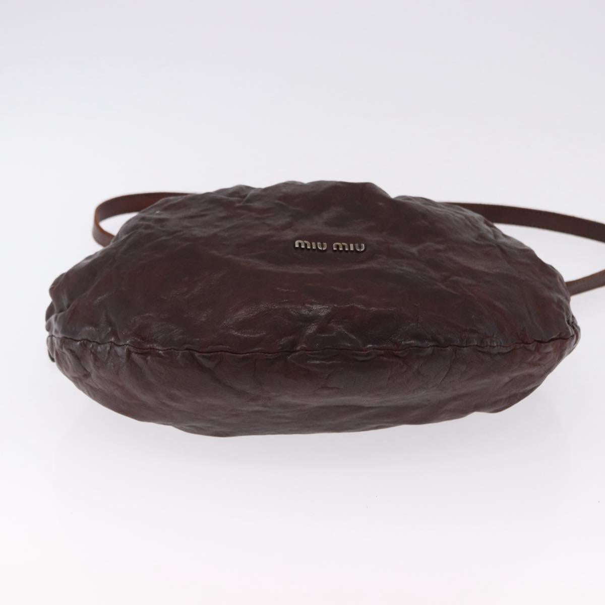 Miu Miu Shoulder Bag Leather 2way Brown Auth 192700A
