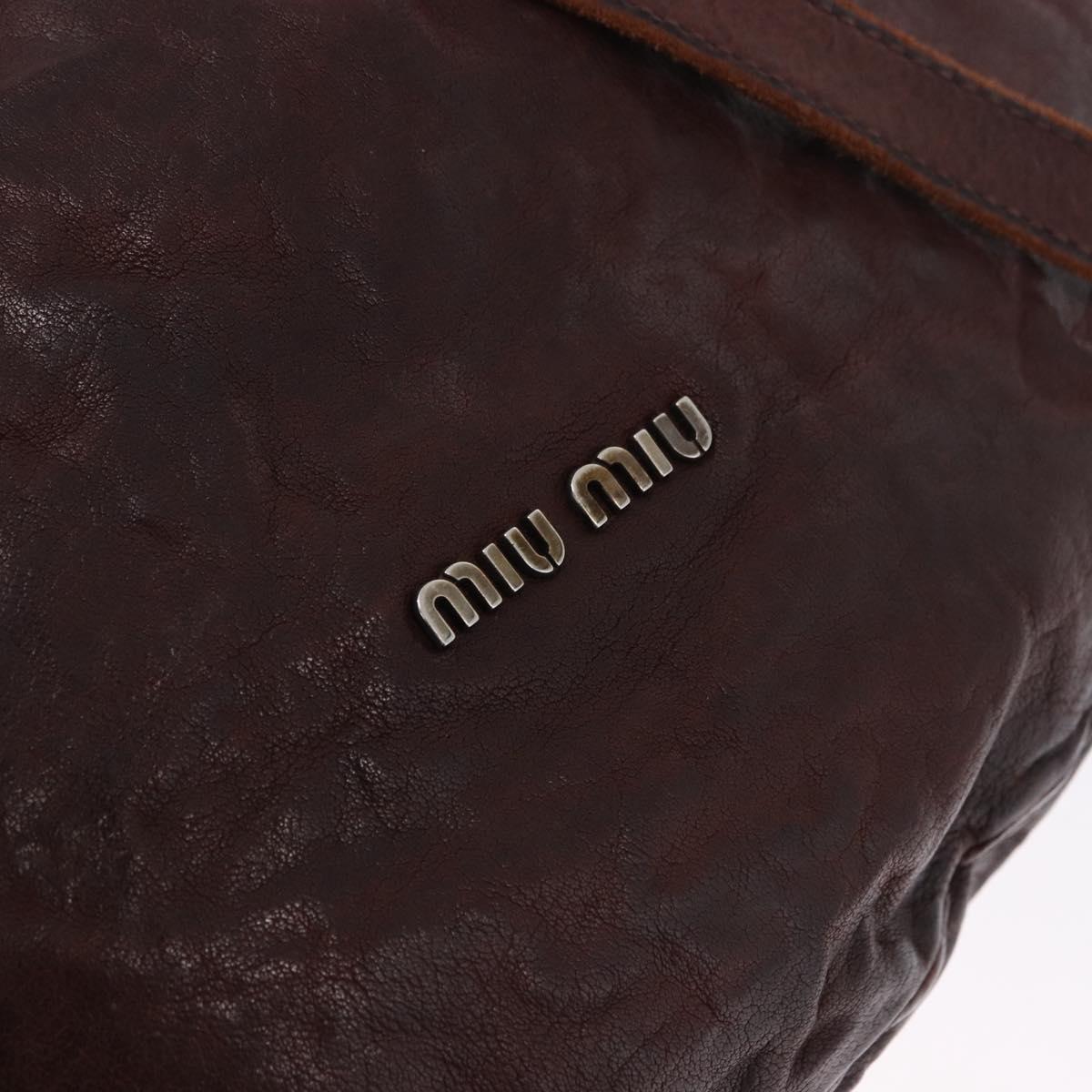 Miu Miu Shoulder Bag Leather 2way Brown Auth 192700A