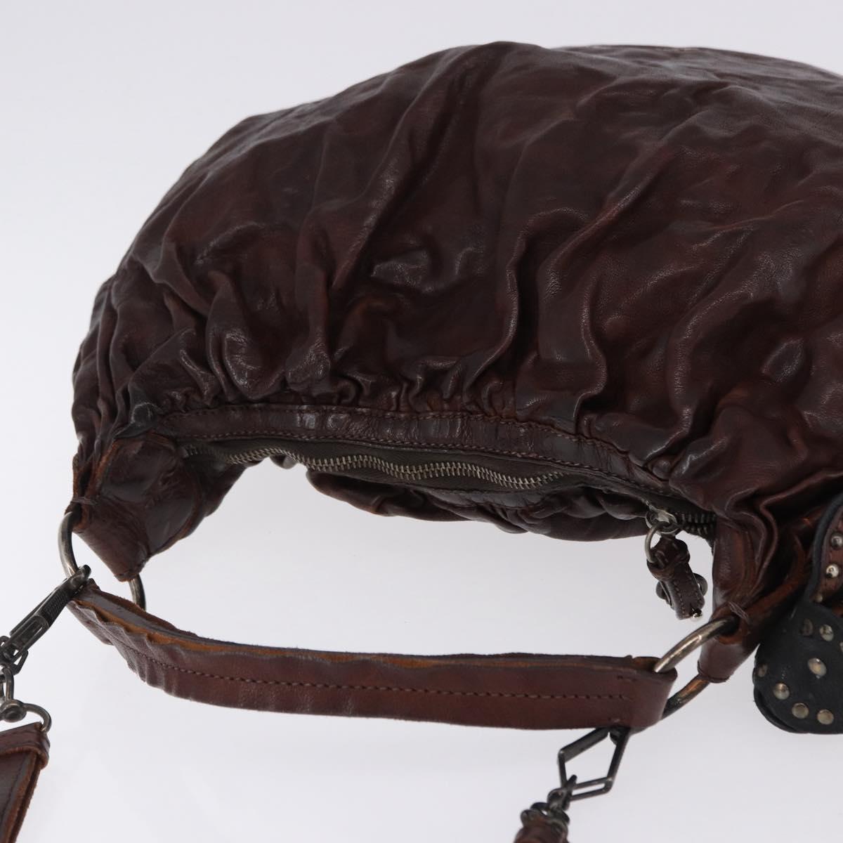 Miu Miu Shoulder Bag Leather 2way Brown Auth 192700A