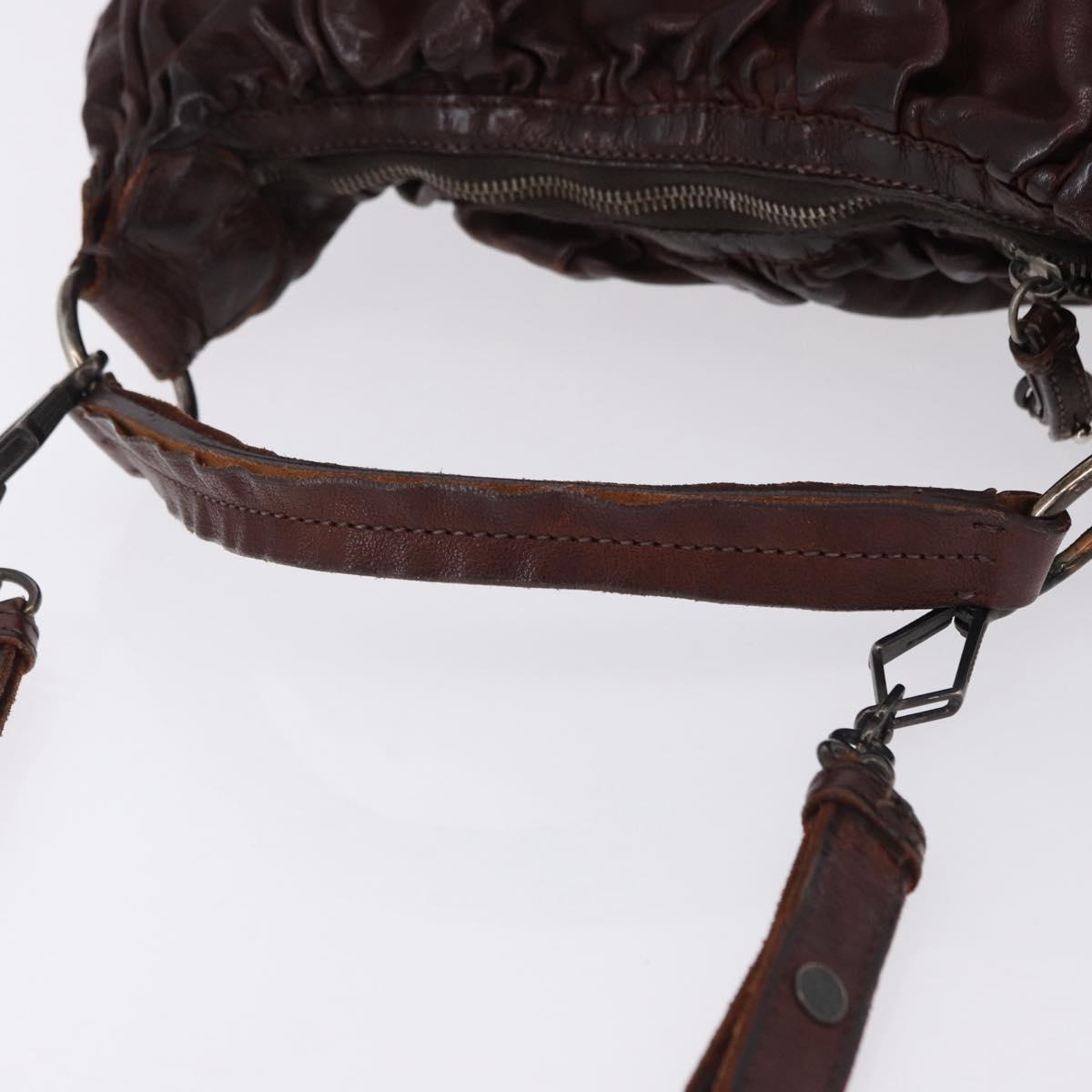 Miu Miu Shoulder Bag Leather 2way Brown Auth 192700A