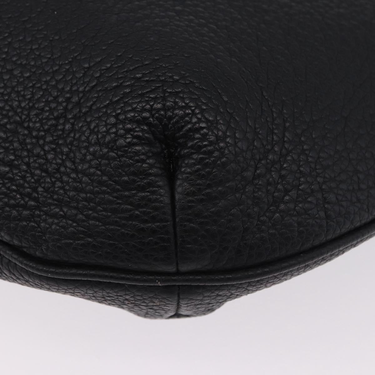 GUCCI Shoulder Bag Leather Black Gold Tone 523588 Auth 192702A