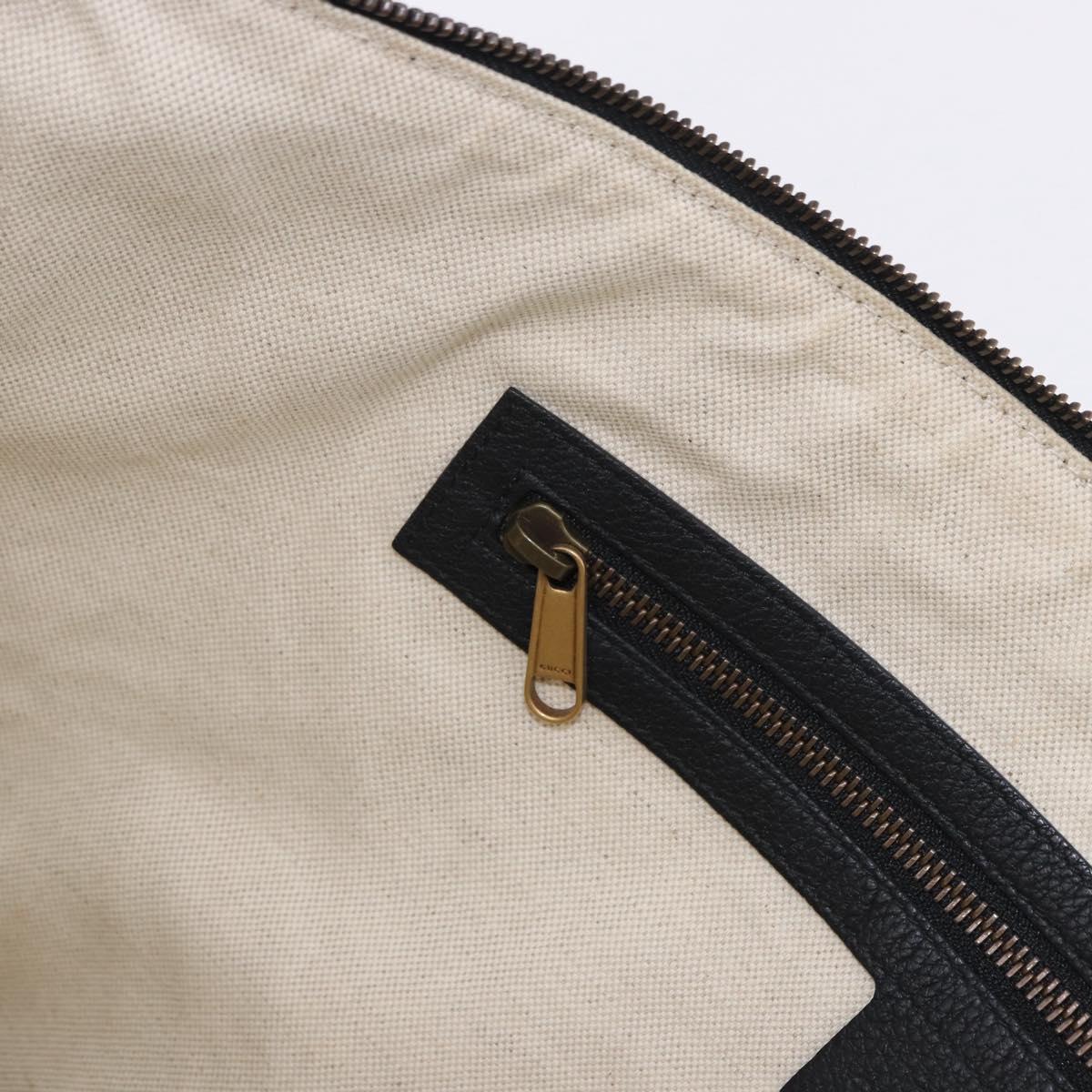 GUCCI Shoulder Bag Leather Black Gold Tone 523588 Auth 192702A