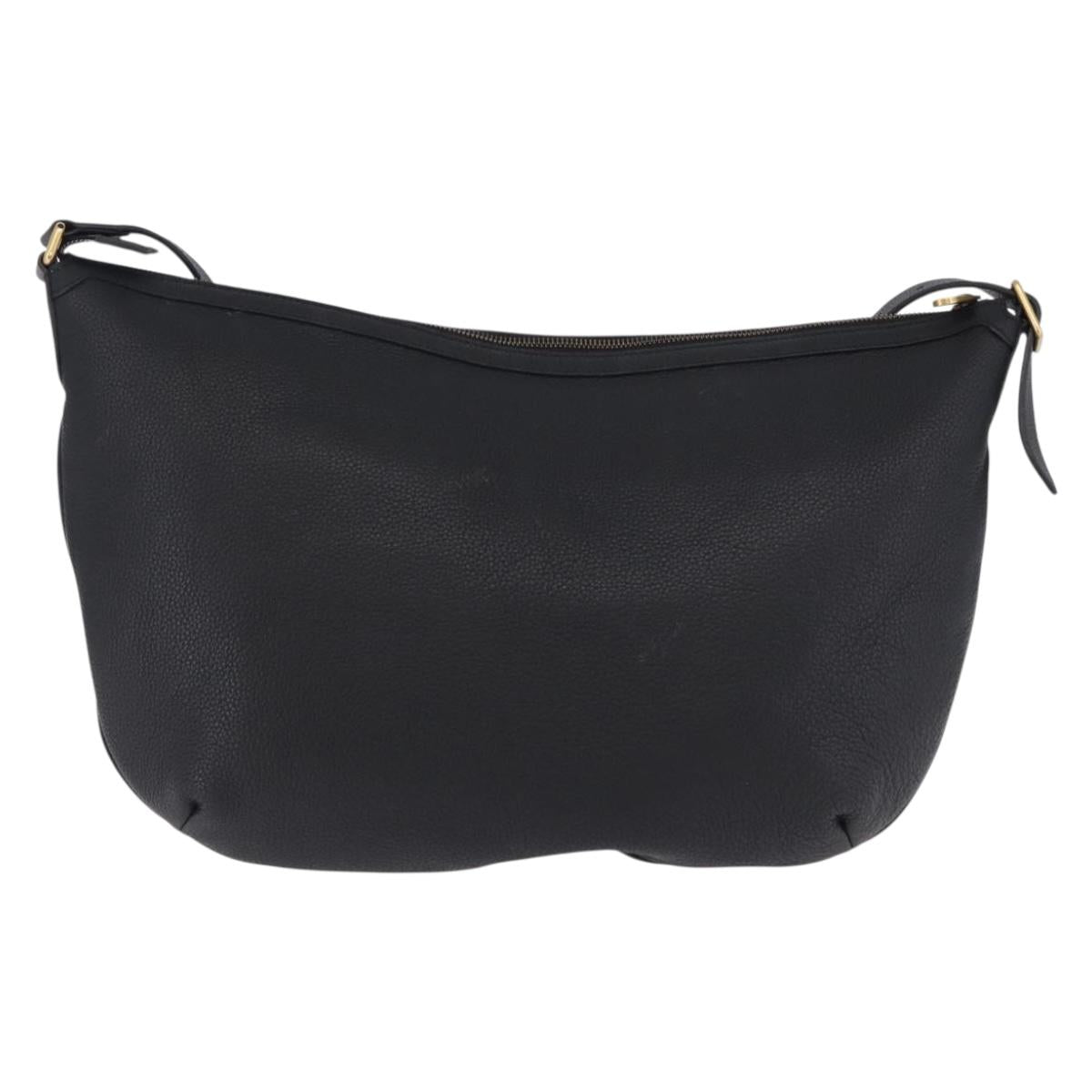 GUCCI Shoulder Bag Leather Black Gold Tone 523588 Auth 192702A