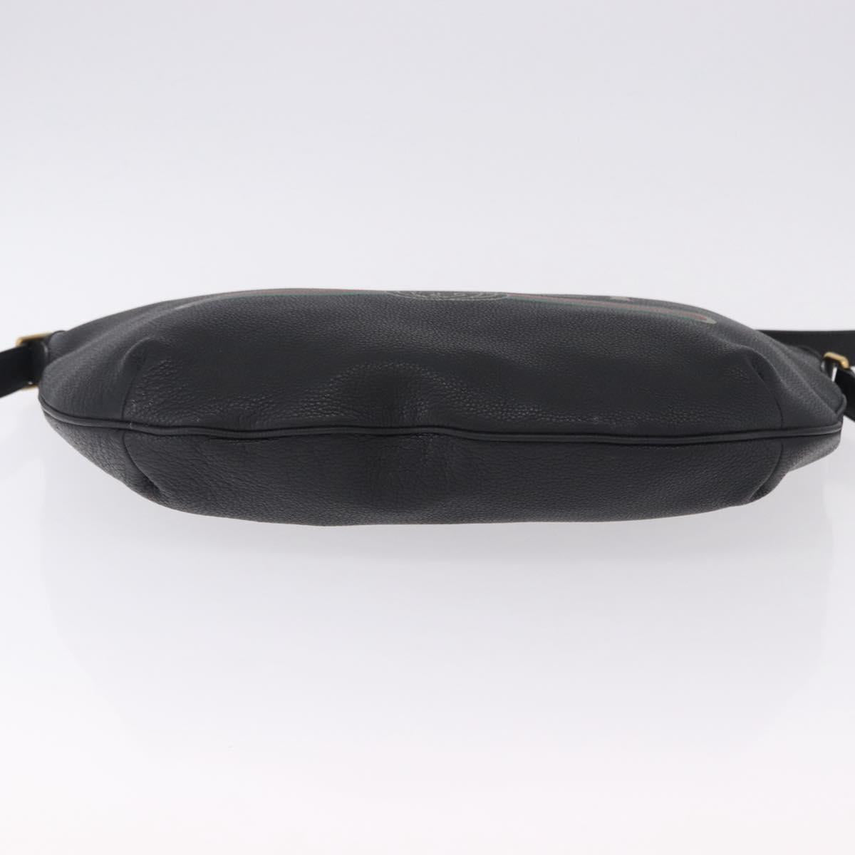 GUCCI Shoulder Bag Leather Black Gold Tone 523588 Auth 192702A