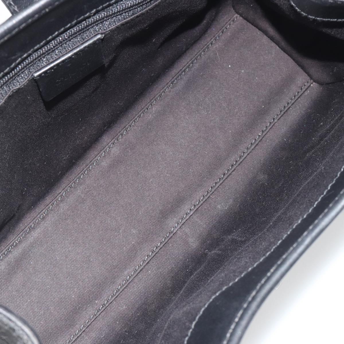 GUCCI GG Canvas Jackie Hand Bag Black Silver 01721 Auth 192703