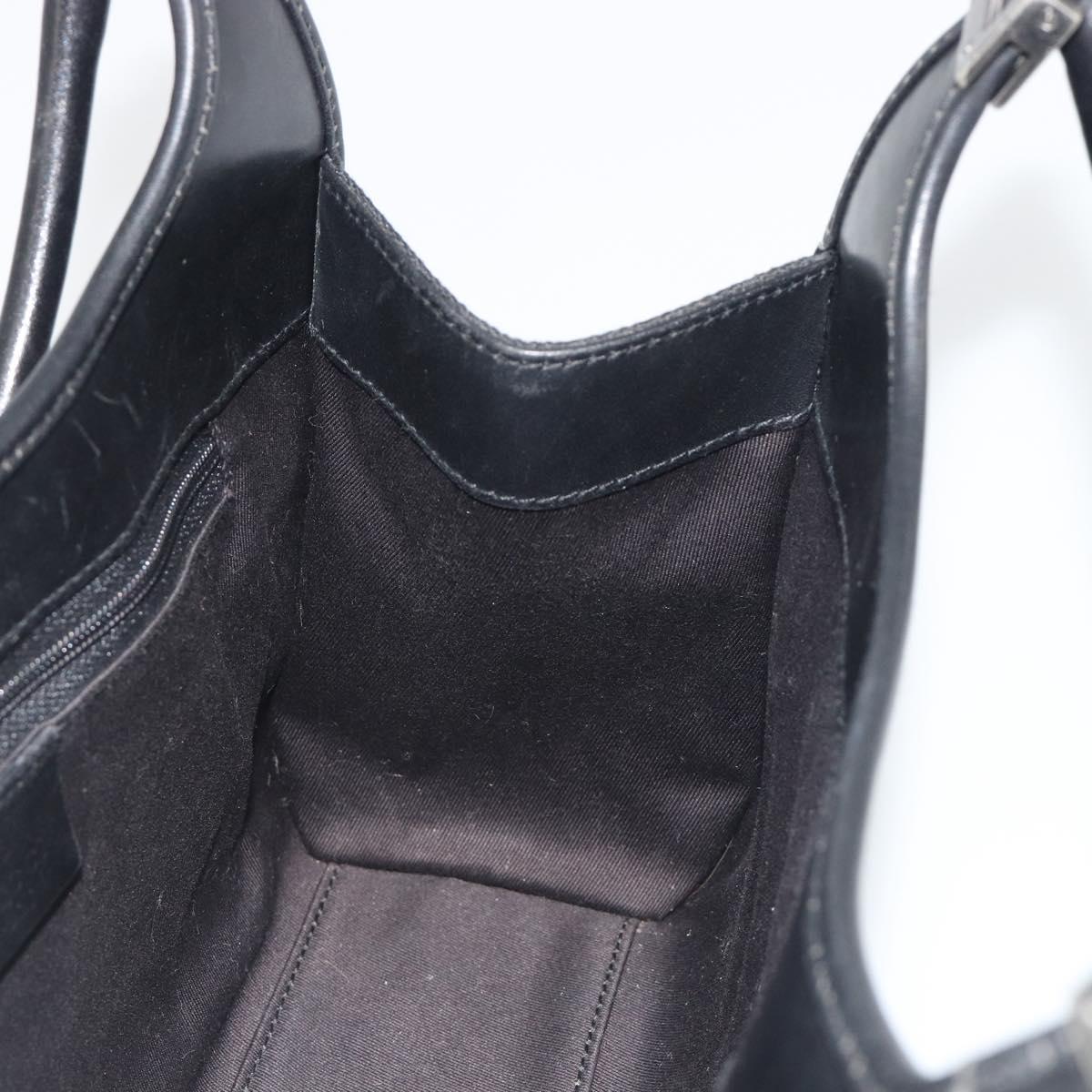 GUCCI GG Canvas Jackie Hand Bag Black Silver 01721 Auth 192703