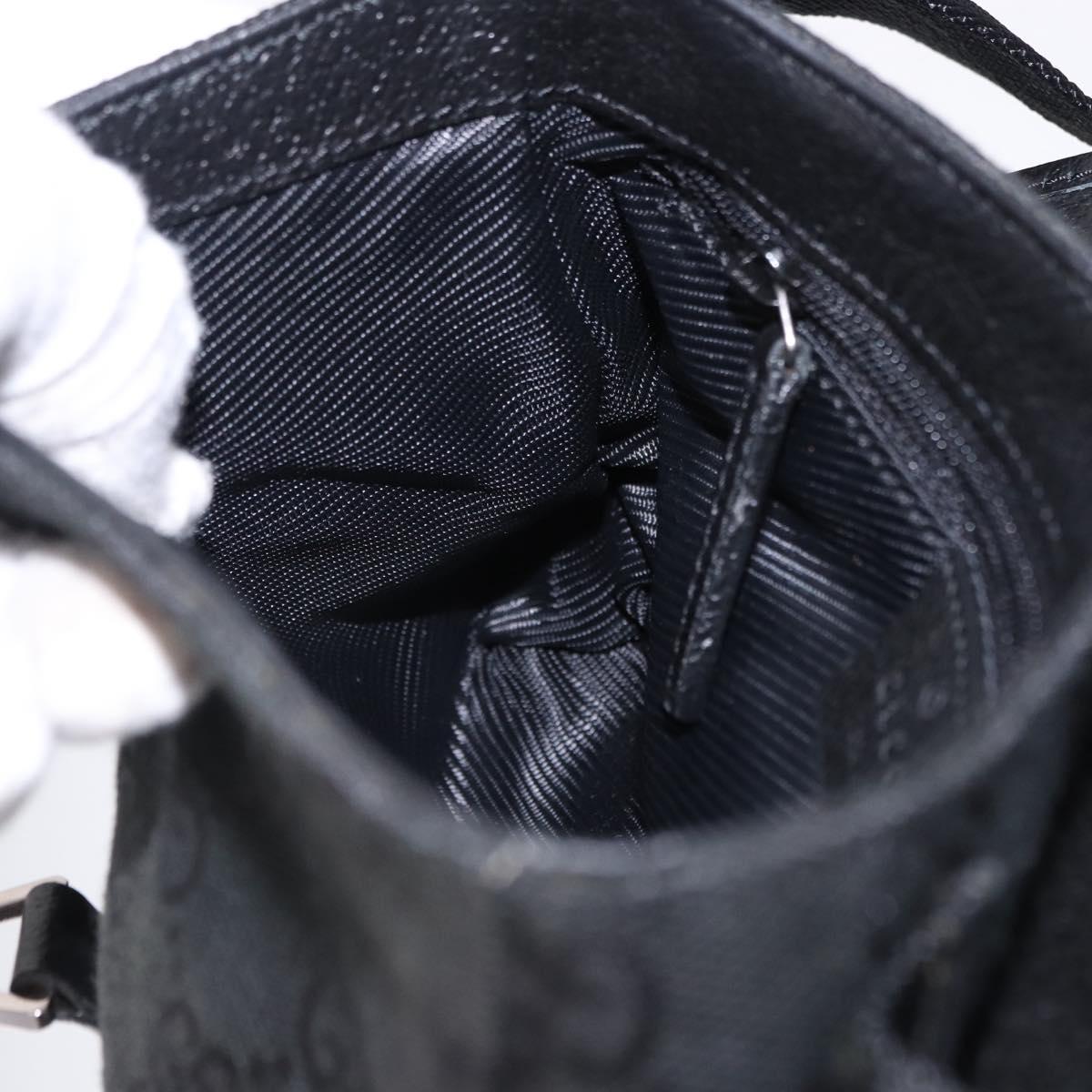 GUCCI GG Canvas Waist Bag Black Silver 92543 Auth 192704A