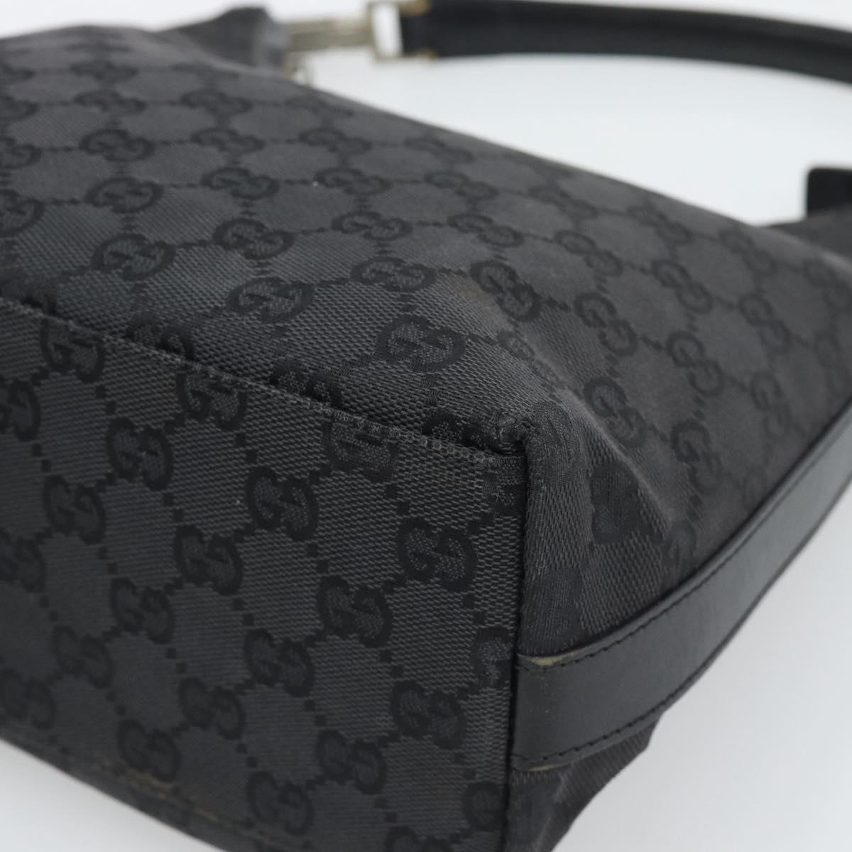 GUCCI GG Canvas Shoulder Bag Black Silver 000.0602 Auth 192708