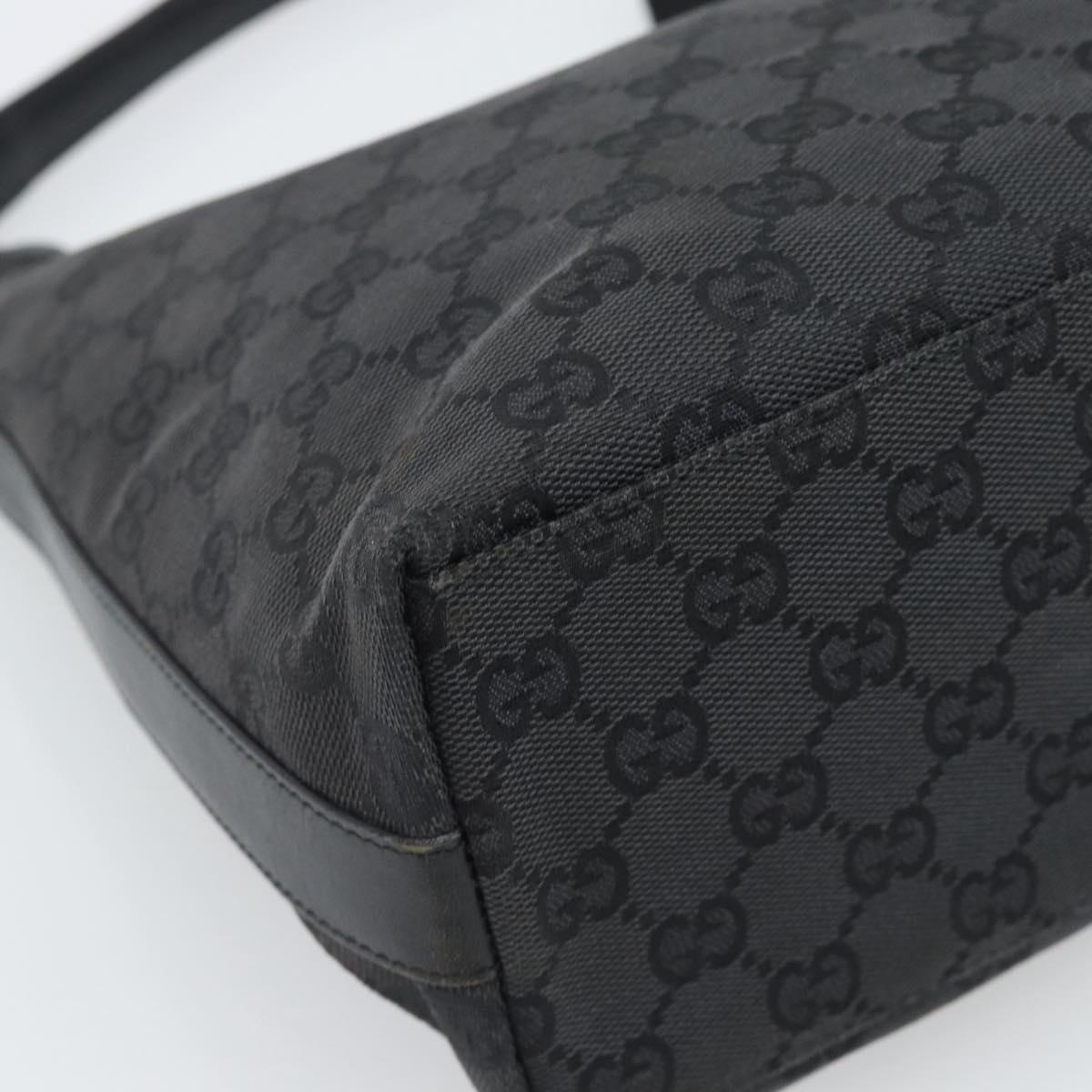 GUCCI GG Canvas Shoulder Bag Black Silver 000.0602 Auth 192708