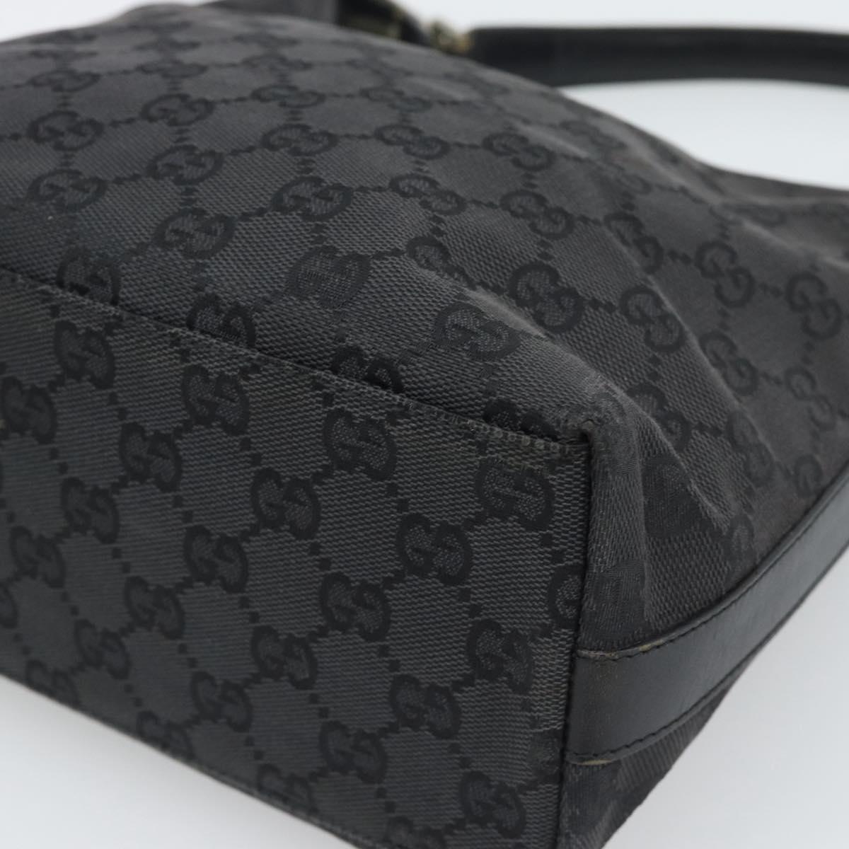 GUCCI GG Canvas Shoulder Bag Black Silver 000.0602 Auth 192708
