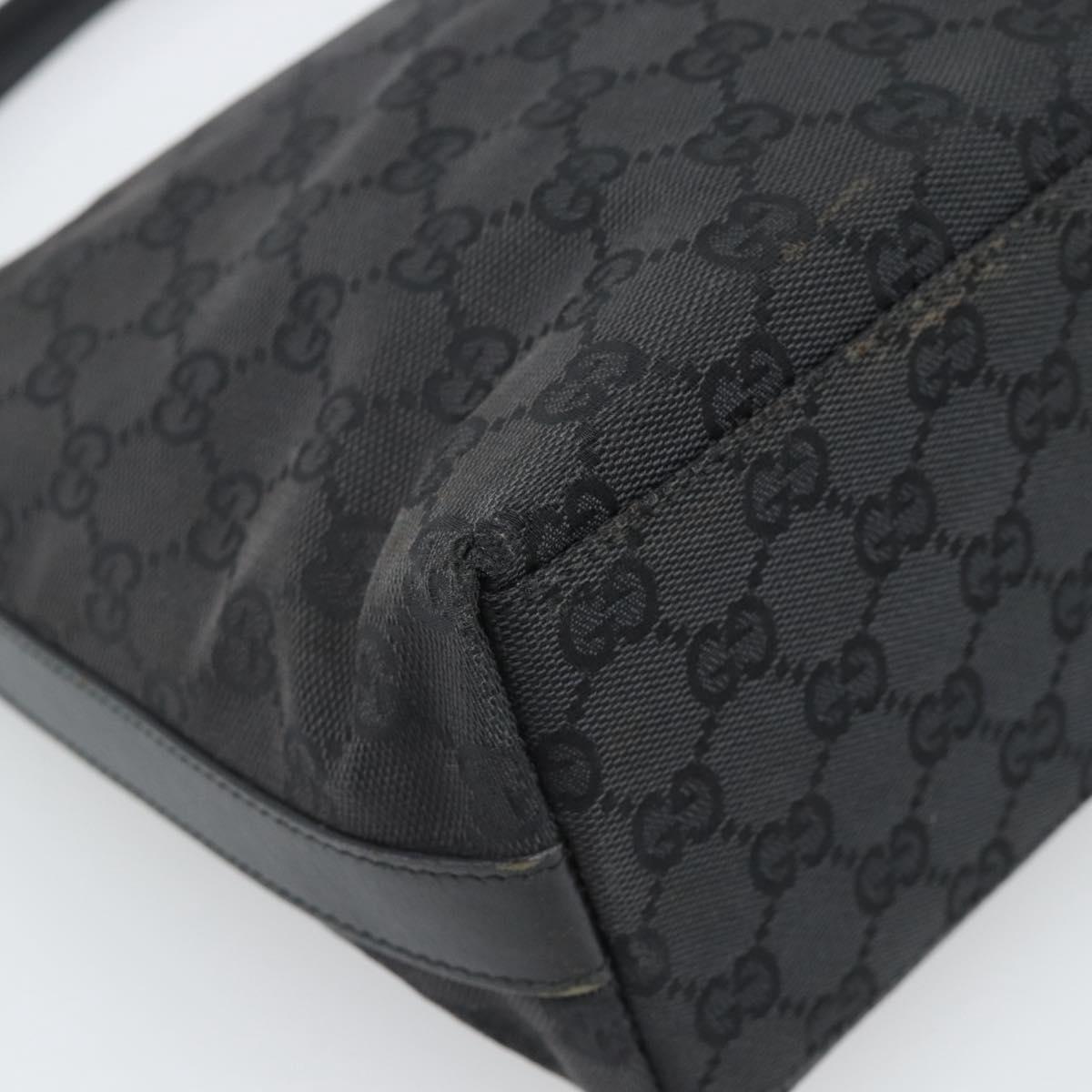 GUCCI GG Canvas Shoulder Bag Black Silver 000.0602 Auth 192708