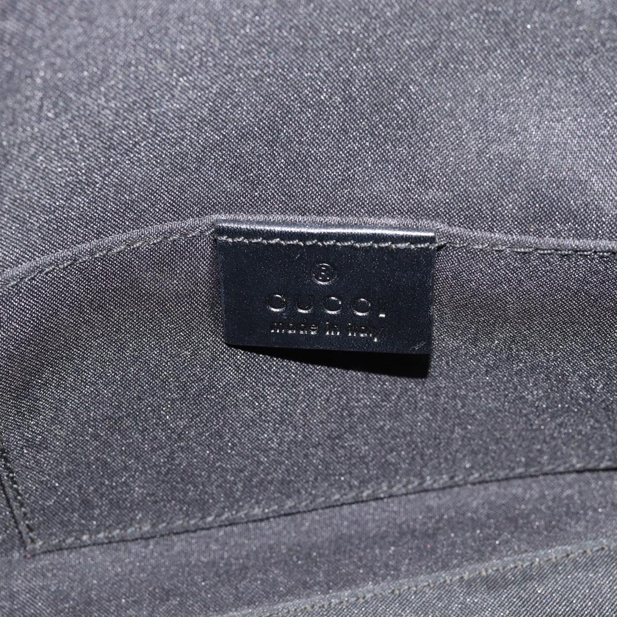 GUCCI GG Canvas Shoulder Bag Black Silver 000.0602 Auth 192708