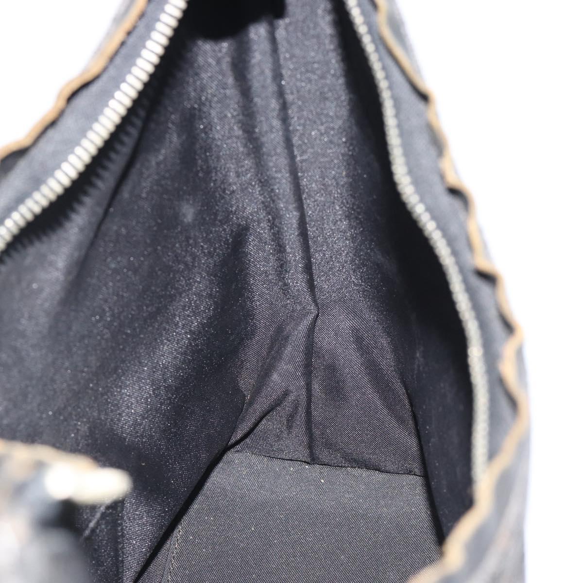 GUCCI GG Canvas Shoulder Bag Black Silver 000.0602 Auth 192708