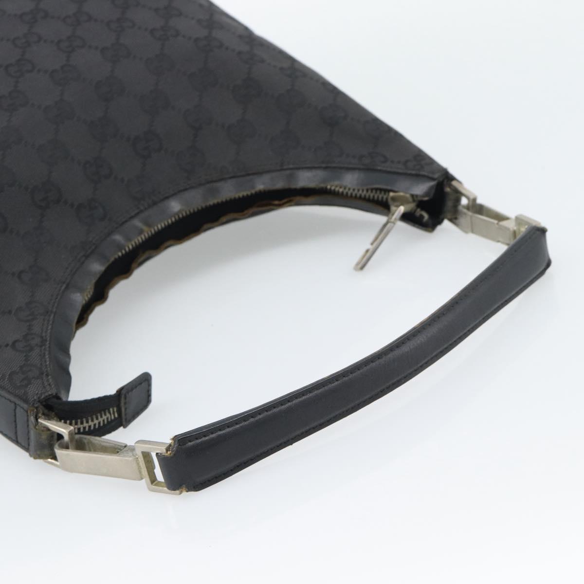 GUCCI GG Canvas Shoulder Bag Black Silver 000.0602 Auth 192708
